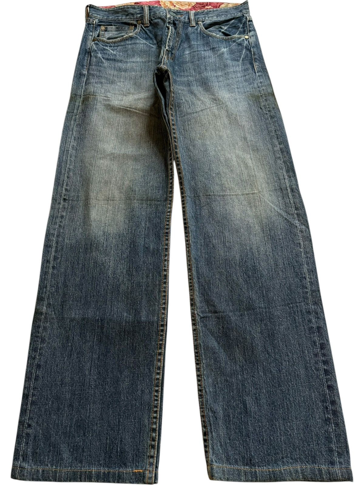 Japanese Brand Vintage Japanese Brand Sugoi Koi Fish Embroidered Baggy Jean Size US 32 / EU 48 - 1 Thumbnail