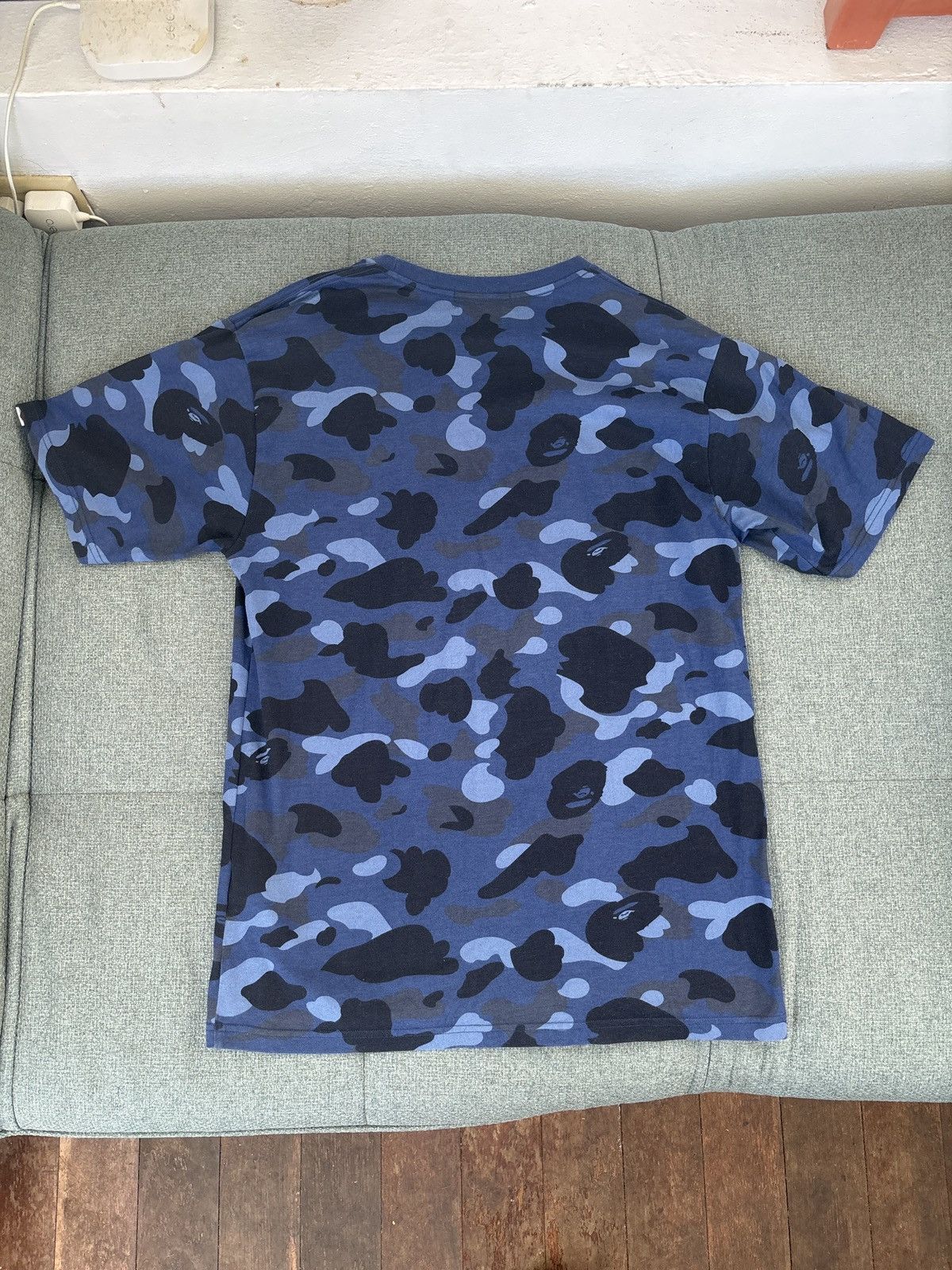 Bape Bape Blue Camo College Tee Size US L / EU 52-54 / 3 - 2 Thumbnail