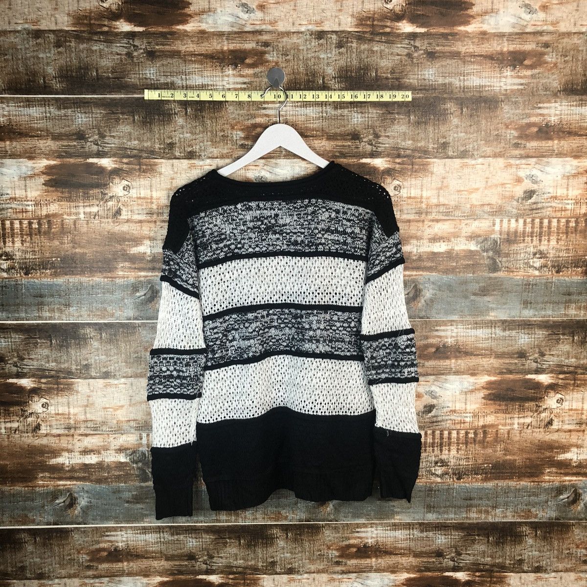 Vintage Bvet 21 Stripe Black Knitwear #A1463 Size US S / EU 44-46 / 1 - 12 Thumbnail