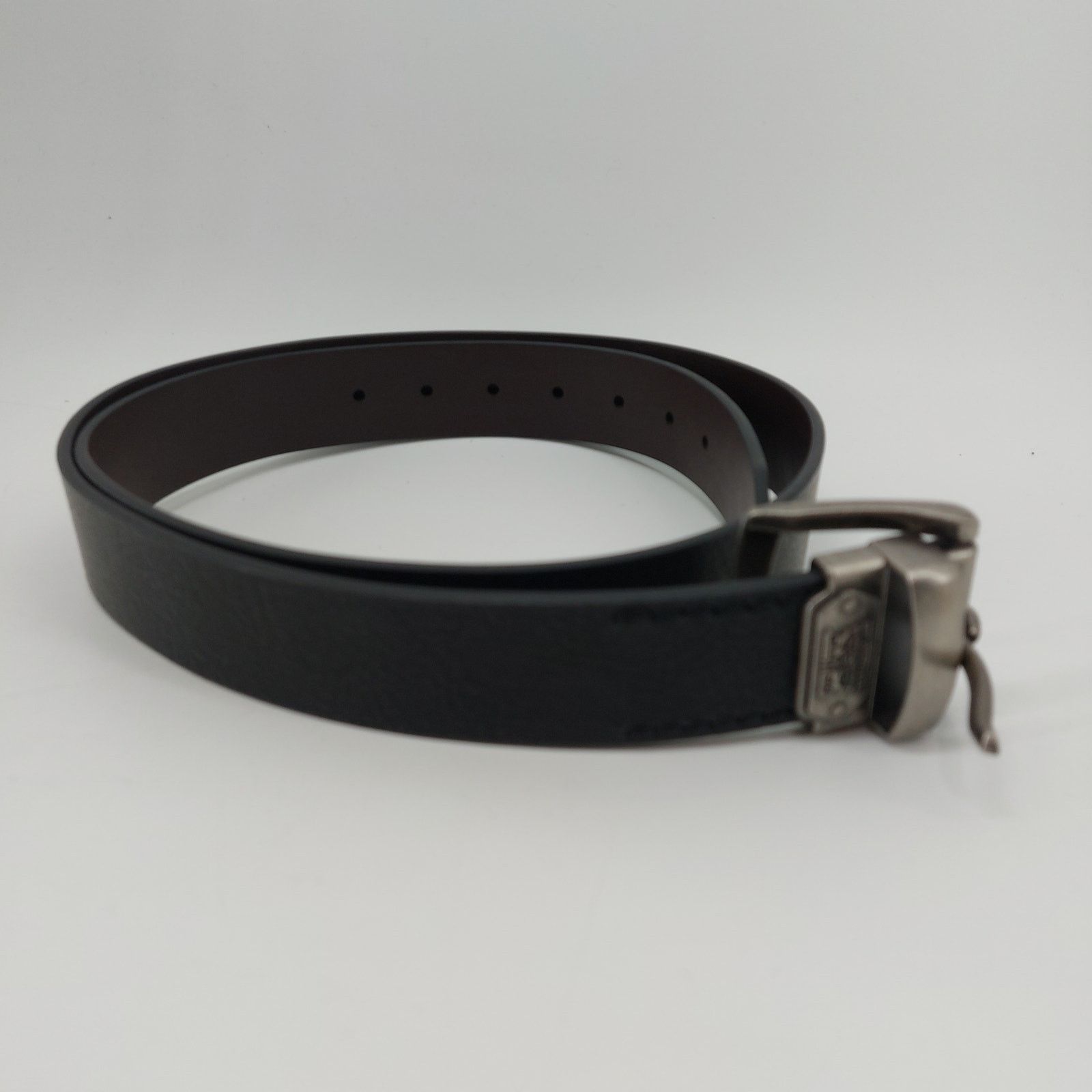 Levi's Levis Belt Black Brown Silver Tone Buckle 42-44 XL Men's Size 42 - 9 Thumbnail