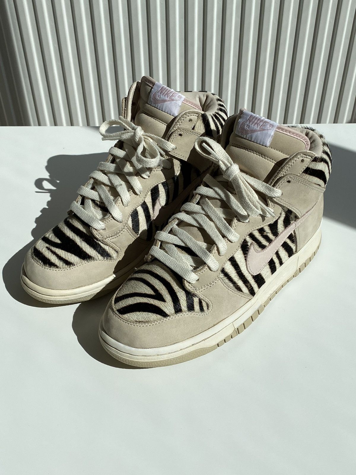 Nike 2004 Nike Dunk High Zebra Horse Hair Birch Size US 8 / EU 41 - 5 Thumbnail