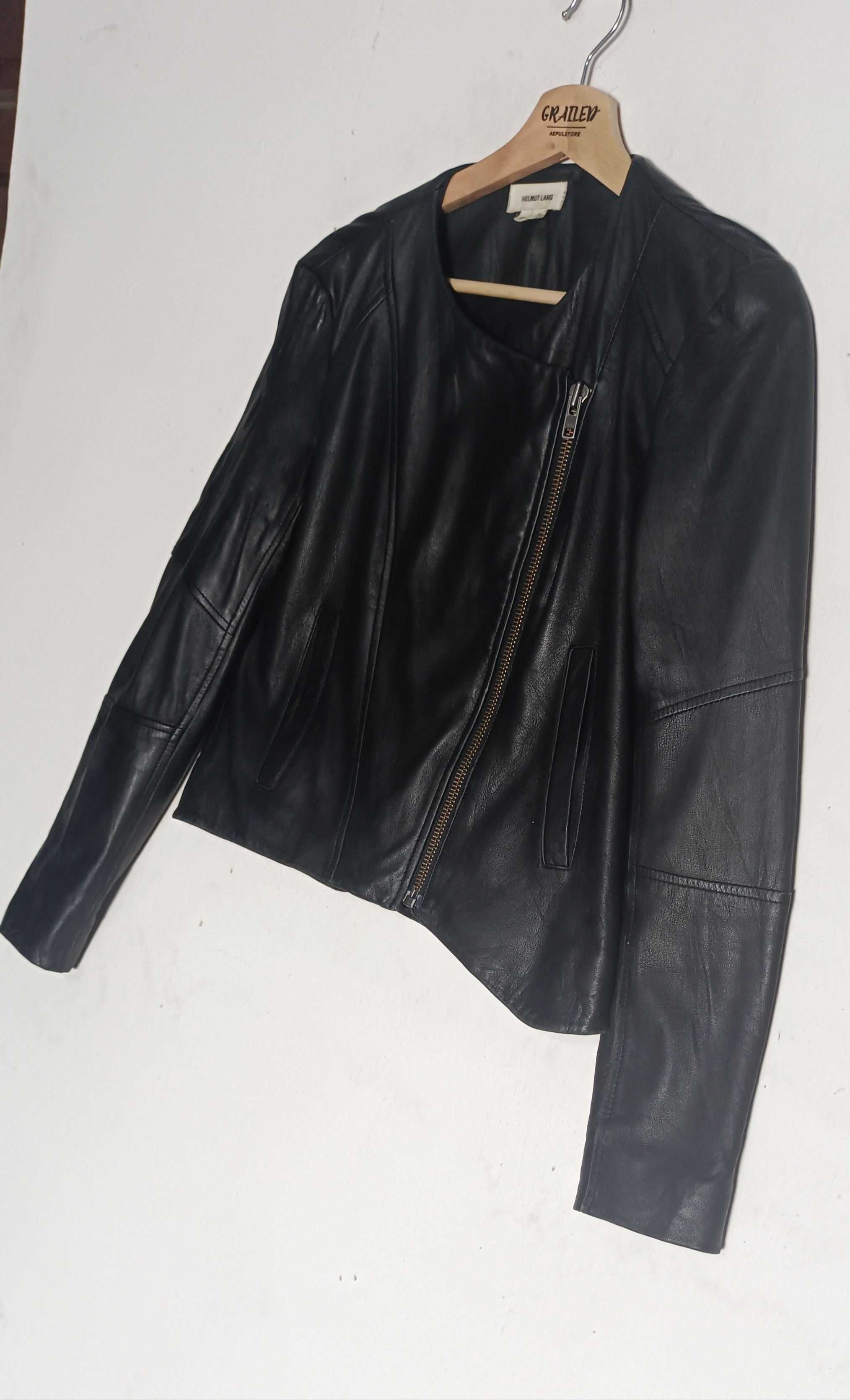 Helmut Lang 🔥HELMUT LANG Intermix Black Lamb Leather Asymmetrical Size S / US 4 / IT 40 - 9 Thumbnail