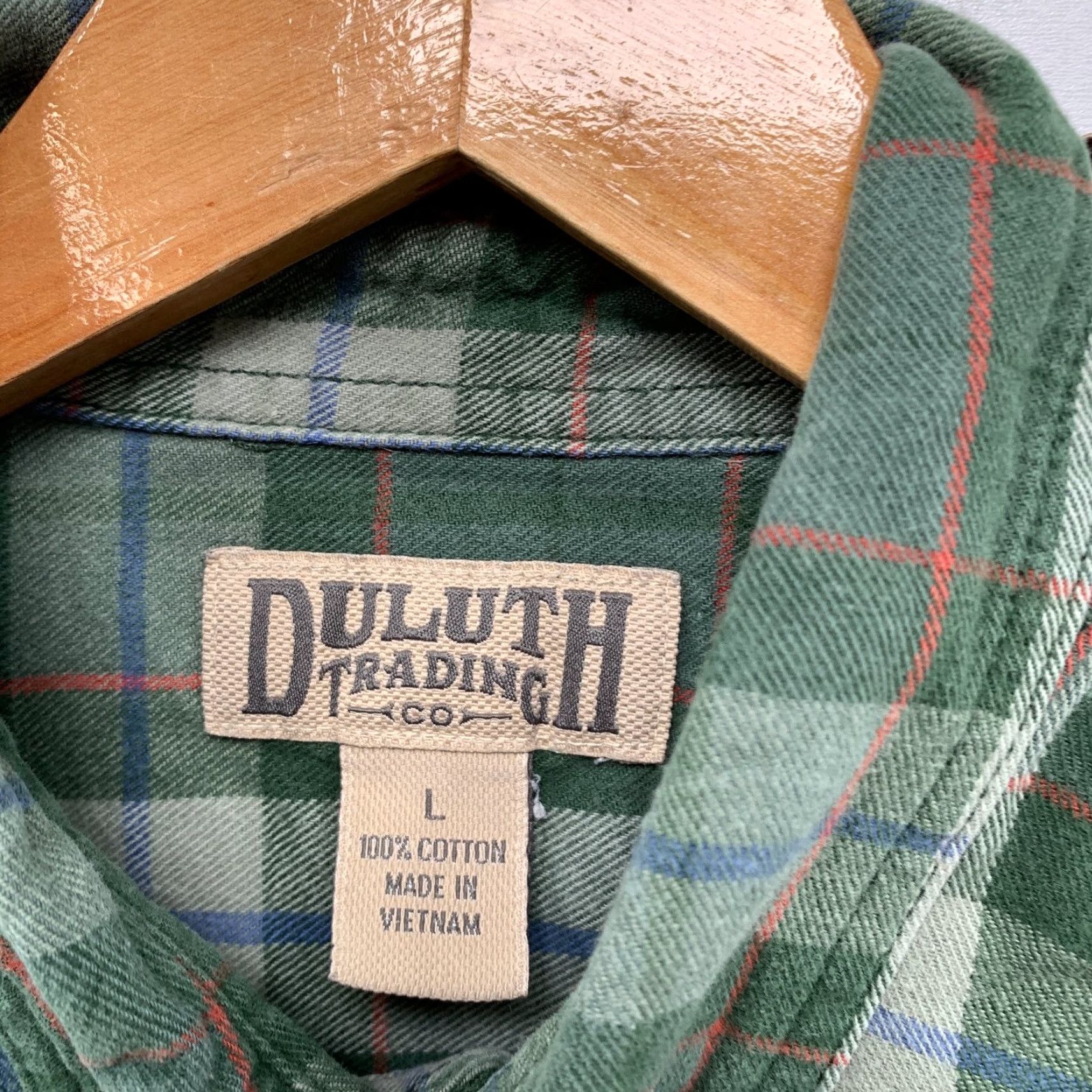 CO Duluth Trading Co Flannel Shirt Mens Large Green Plaid Heavyweight Outdoor Shirt Size US L / EU 52-54 / 3 - 3 Thumbnail