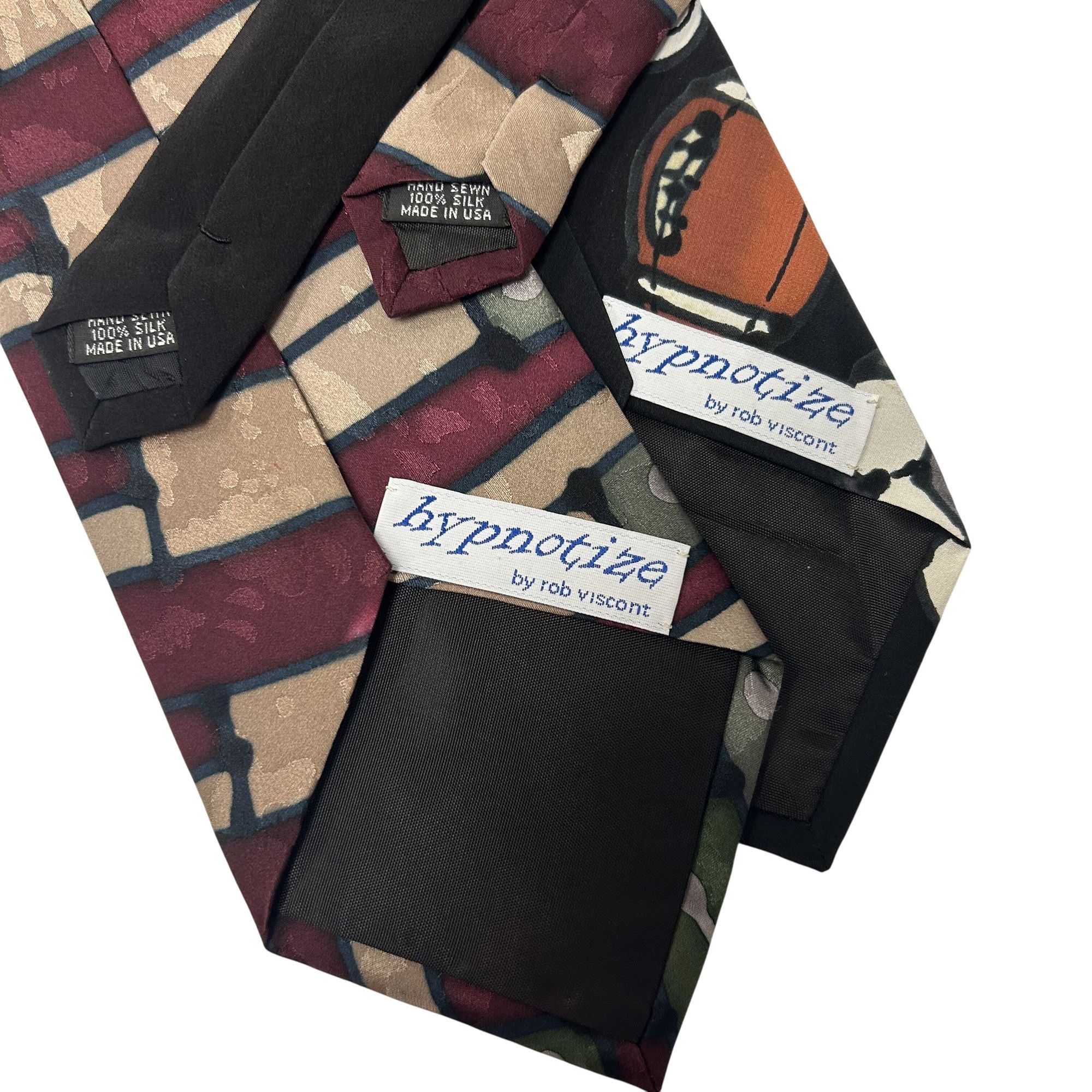 Other 2 pc Vtg HAND PAINTED Sewn Silk NeckTies LOT HYPNOTIZE Size ONE SIZE - 3 Thumbnail