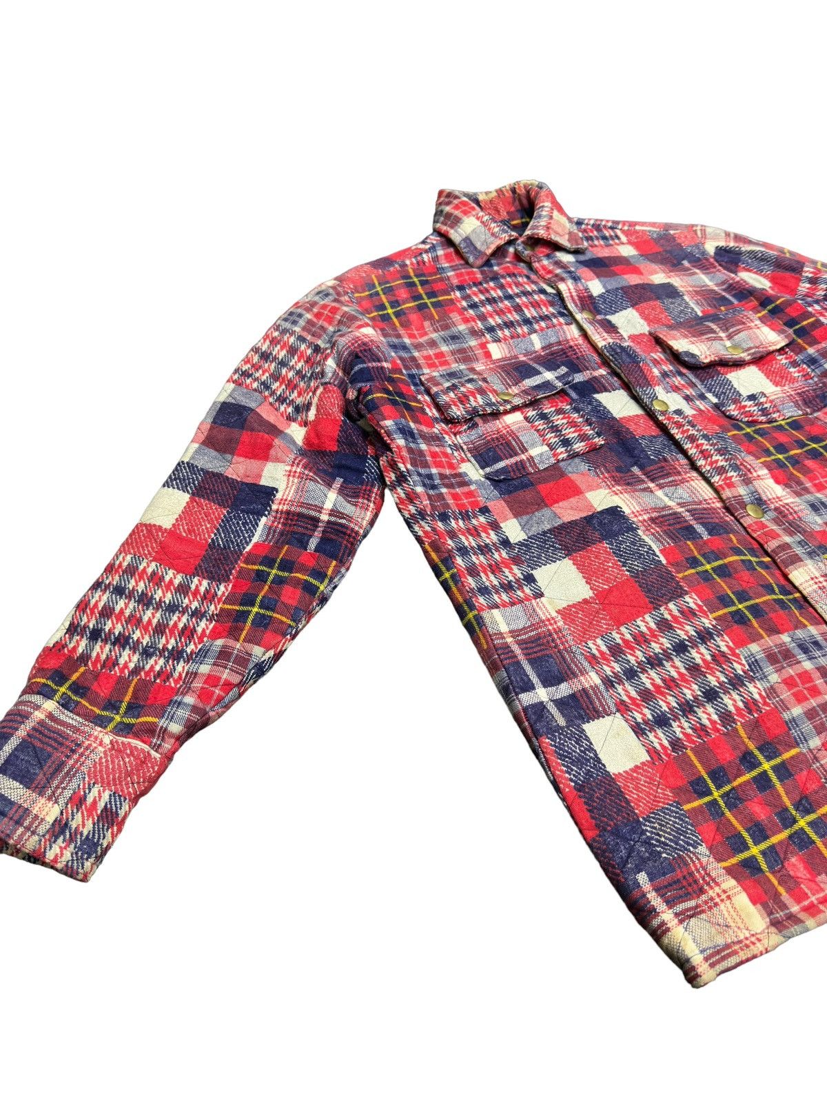 Vintage Vintage Patchwork Flannel Jacket Brass Button Up Size US M / EU 48-50 / 2 - 3 Thumbnail