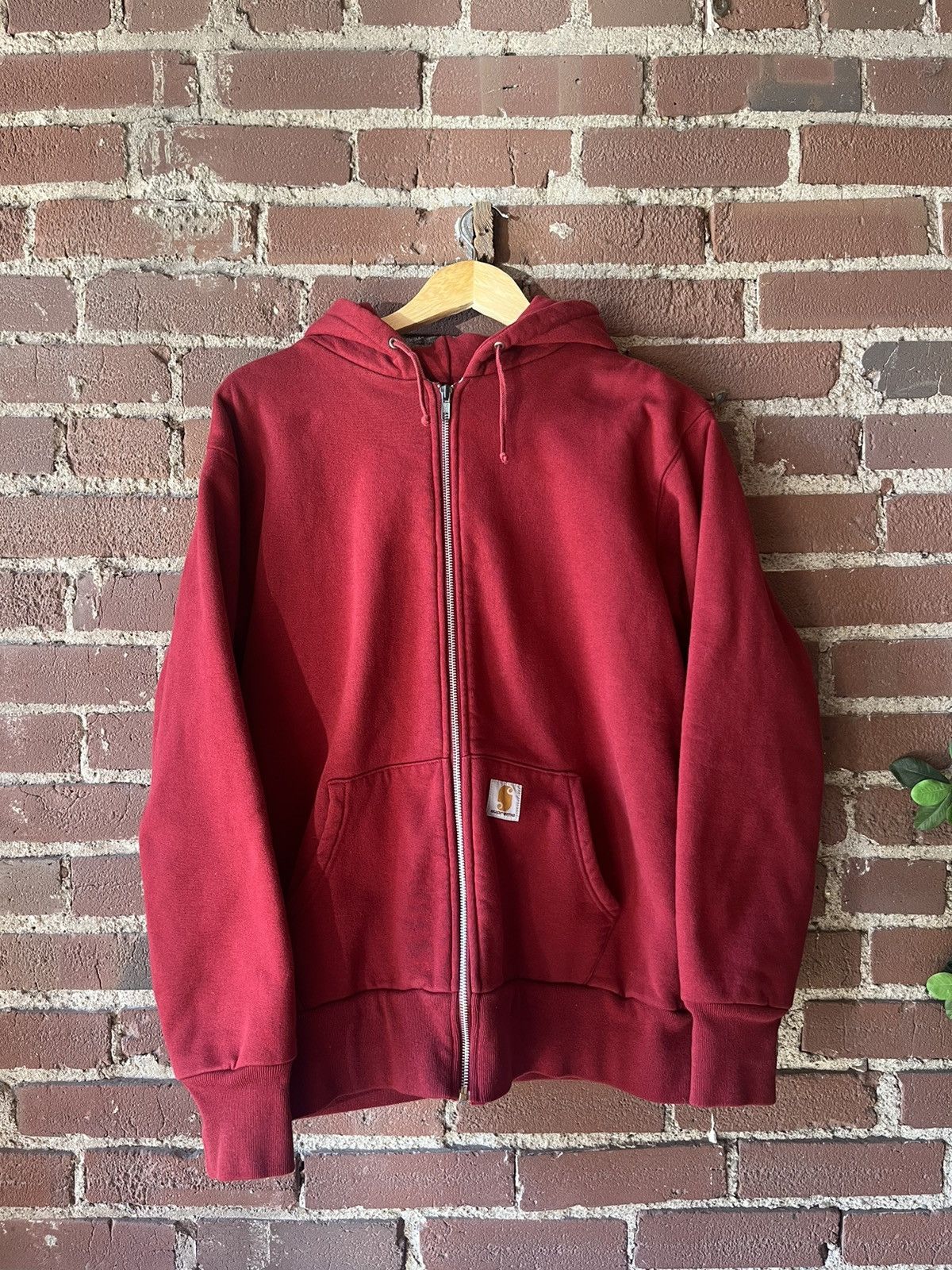 image of Carhartt Zip Up Hoodie Medium in Red, Men's
