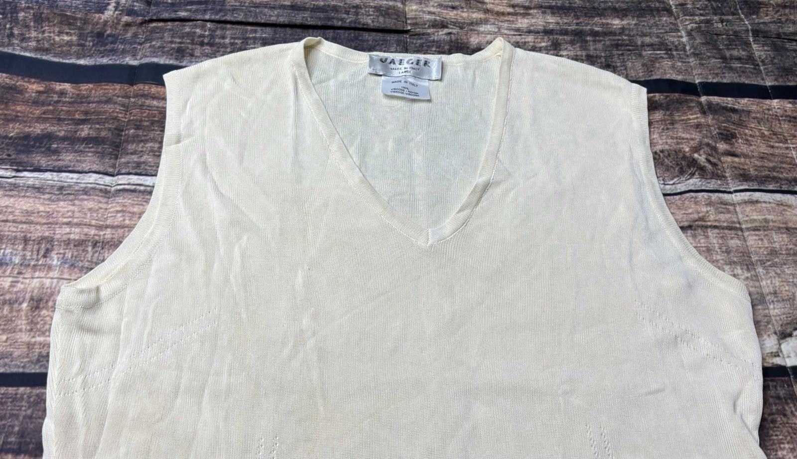 Jaeger Jaeger Tank Top Womens Large Made in Italy Rayon Knit Size L / US 10 / IT 46 - 4 Thumbnail