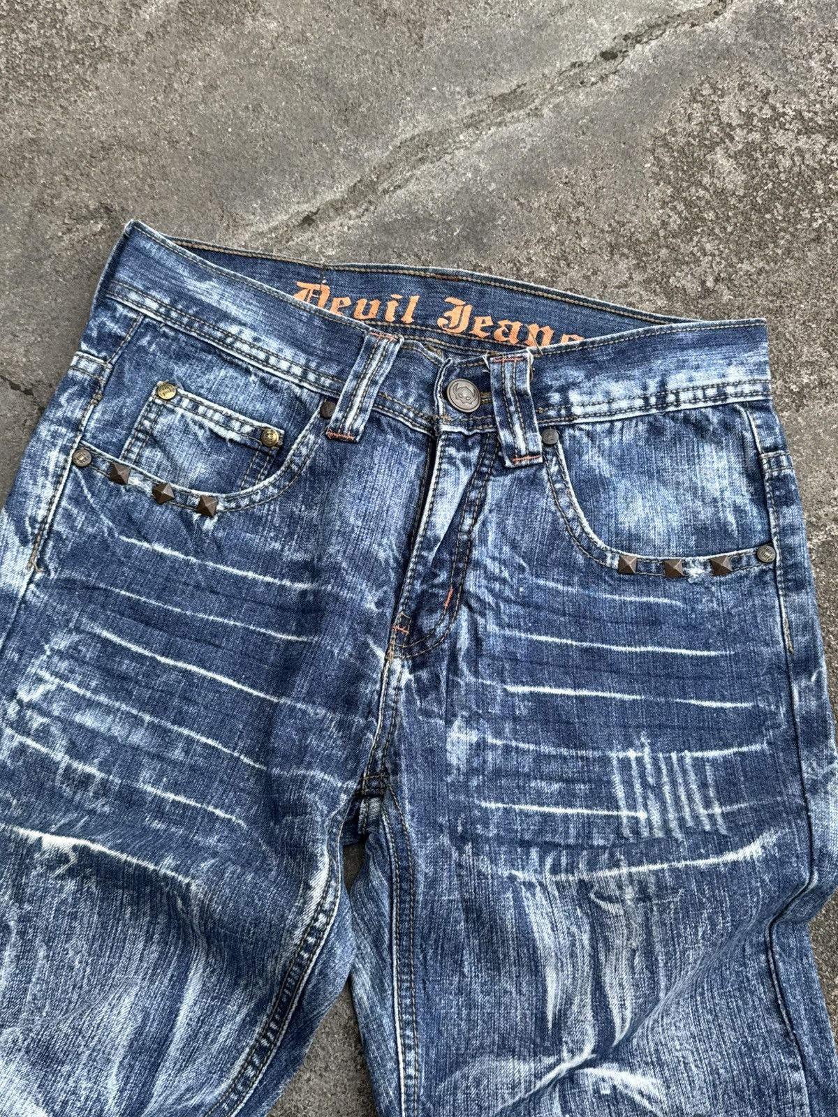 Tornado Mart Flared Studded Devil Jeans Ifsix lgb styled japanese Size US 29 - 5 Thumbnail