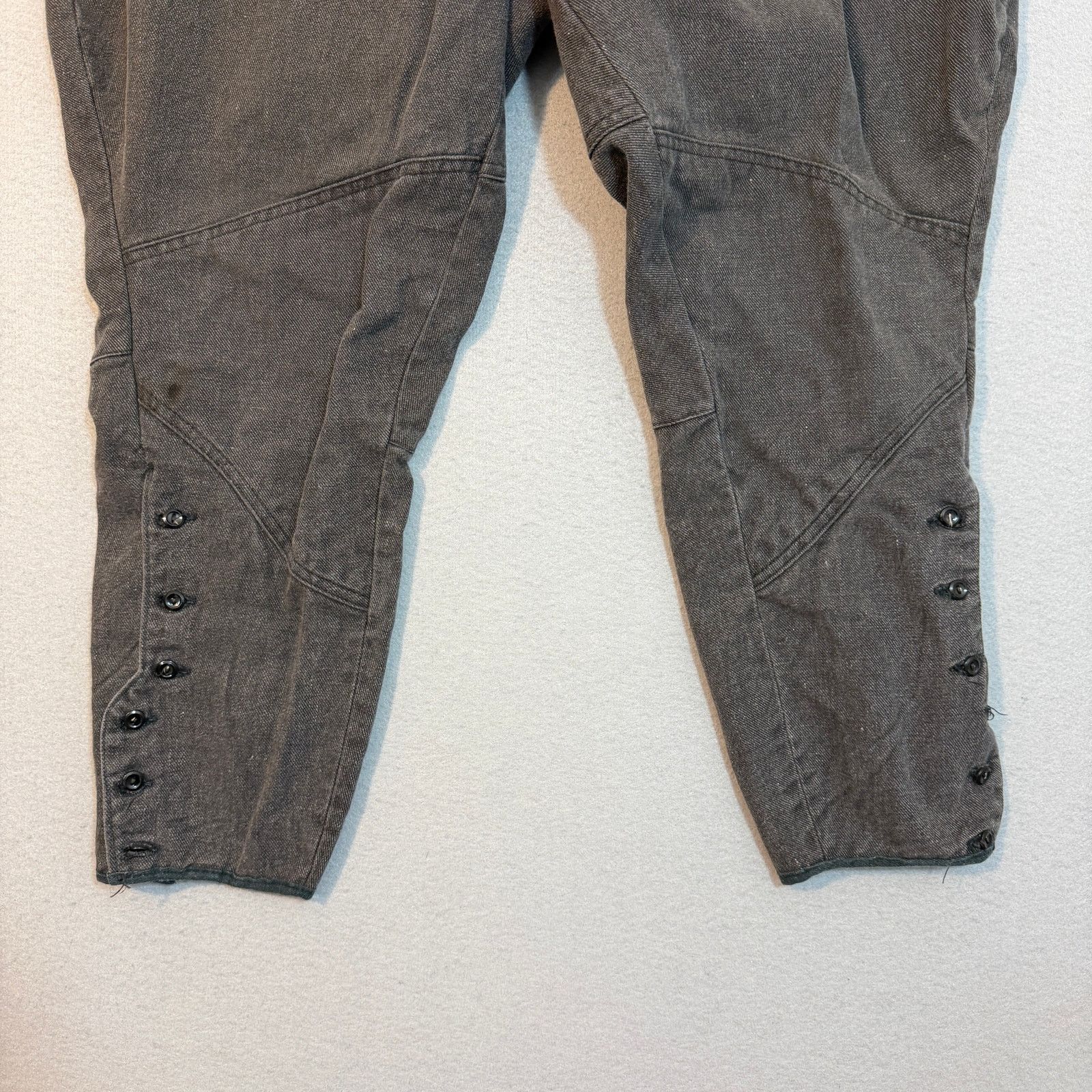 Vintage Vintage French Workwear Salt Pepper Riding Breeches 28x24 Size US 28 / EU 44 - 2 Thumbnail