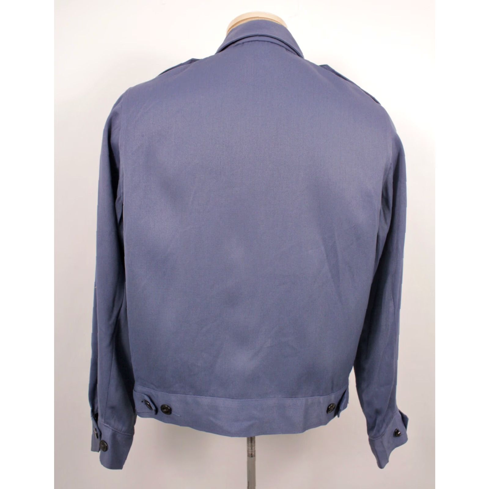Vintage VINTAGE Men’s VTG 60s Blue Work Jacket Sz Small 36 1960s Rayon Blend Topp Master Jacket Work Mens Size US XXS / EU 40 - 2 Thumbnail