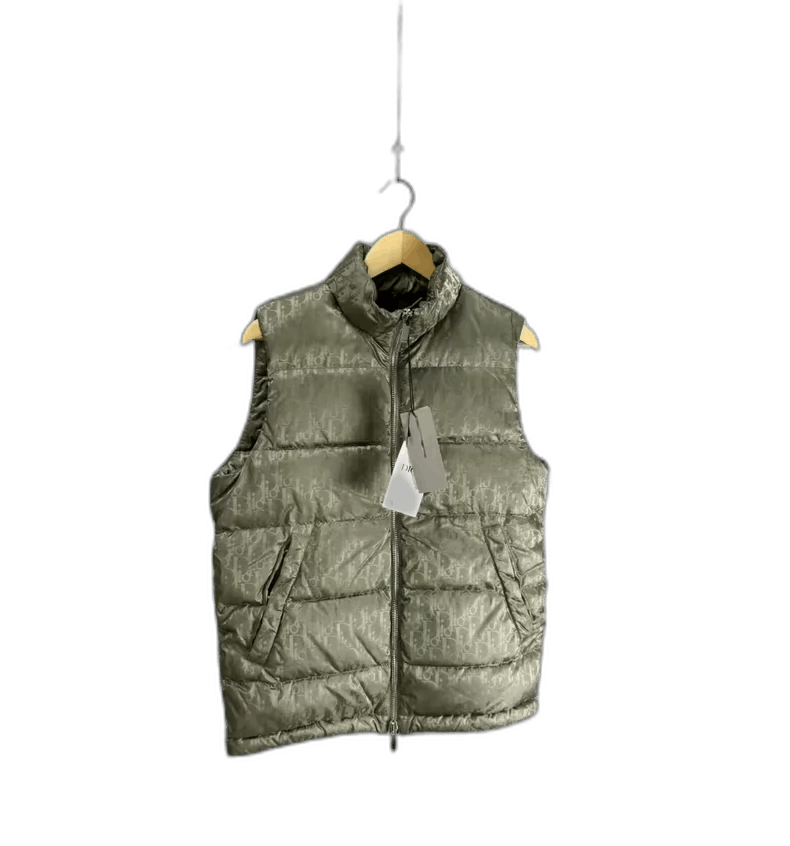 Dior Dior Olive Green Logo Padded Vest Size US L / EU 52-54 / 3 - 1 Thumbnail