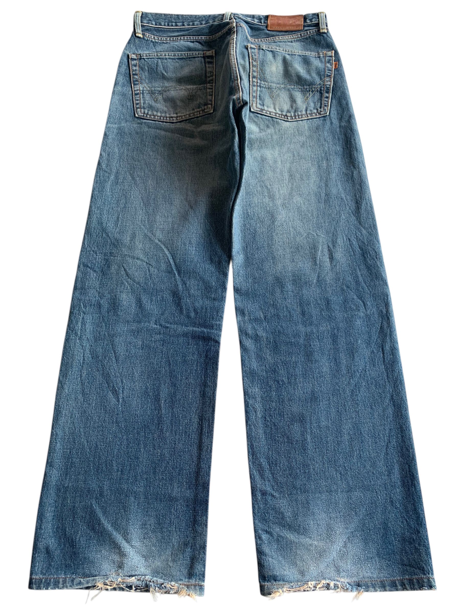 Edwin VTG EDWIN 505X SELVEDGE BAGGY FADED&RUSTY DISTRESSED DENIM Size US 31 - 4 Thumbnail