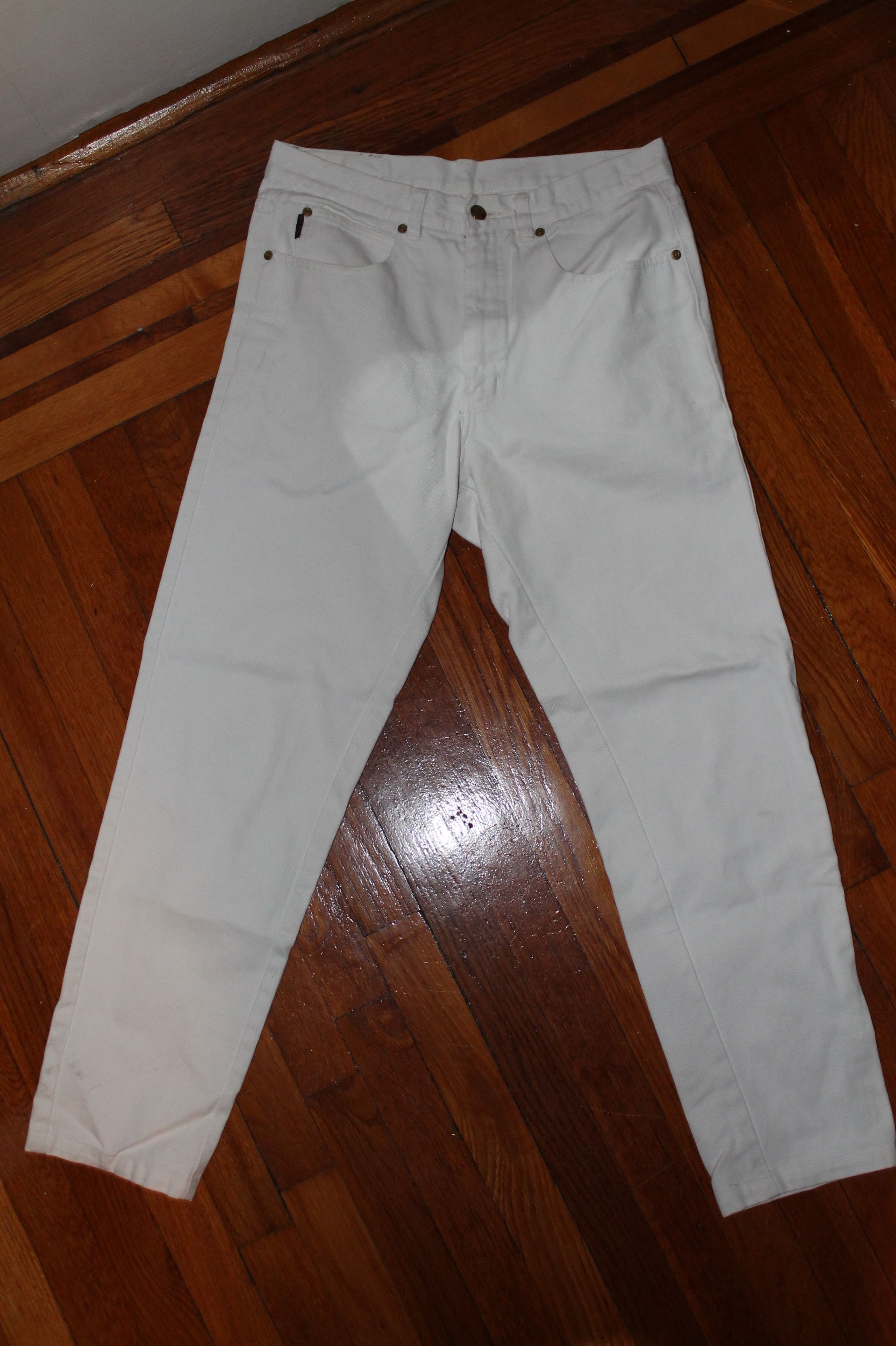 image of YVES Saint Laurent Vintage Jeans in White, Men's (Size 34)