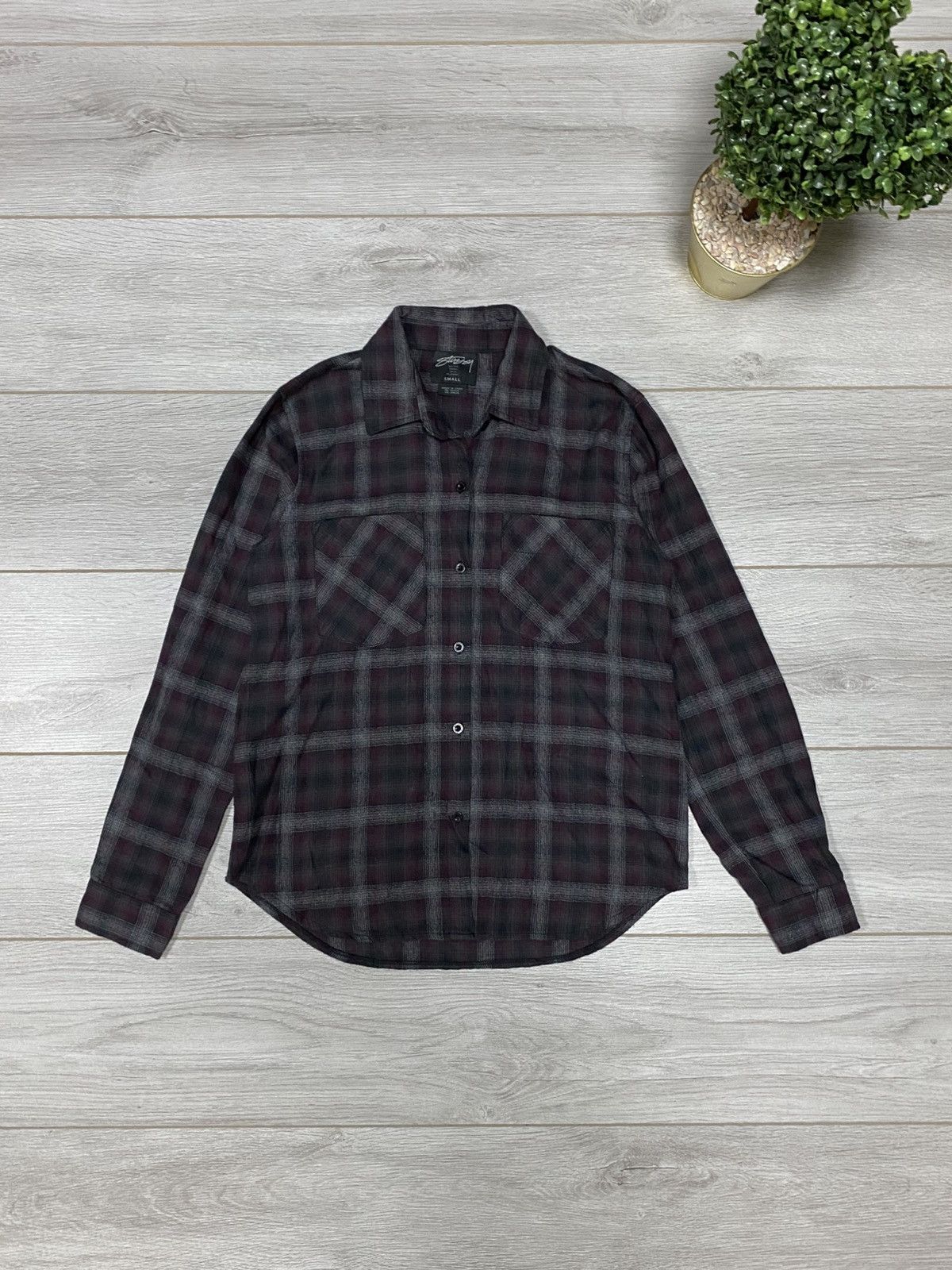 Stussy Stussy flannel big logo SS vintage check shirt Size US S / EU 44-46 / 1 - 3 Thumbnail