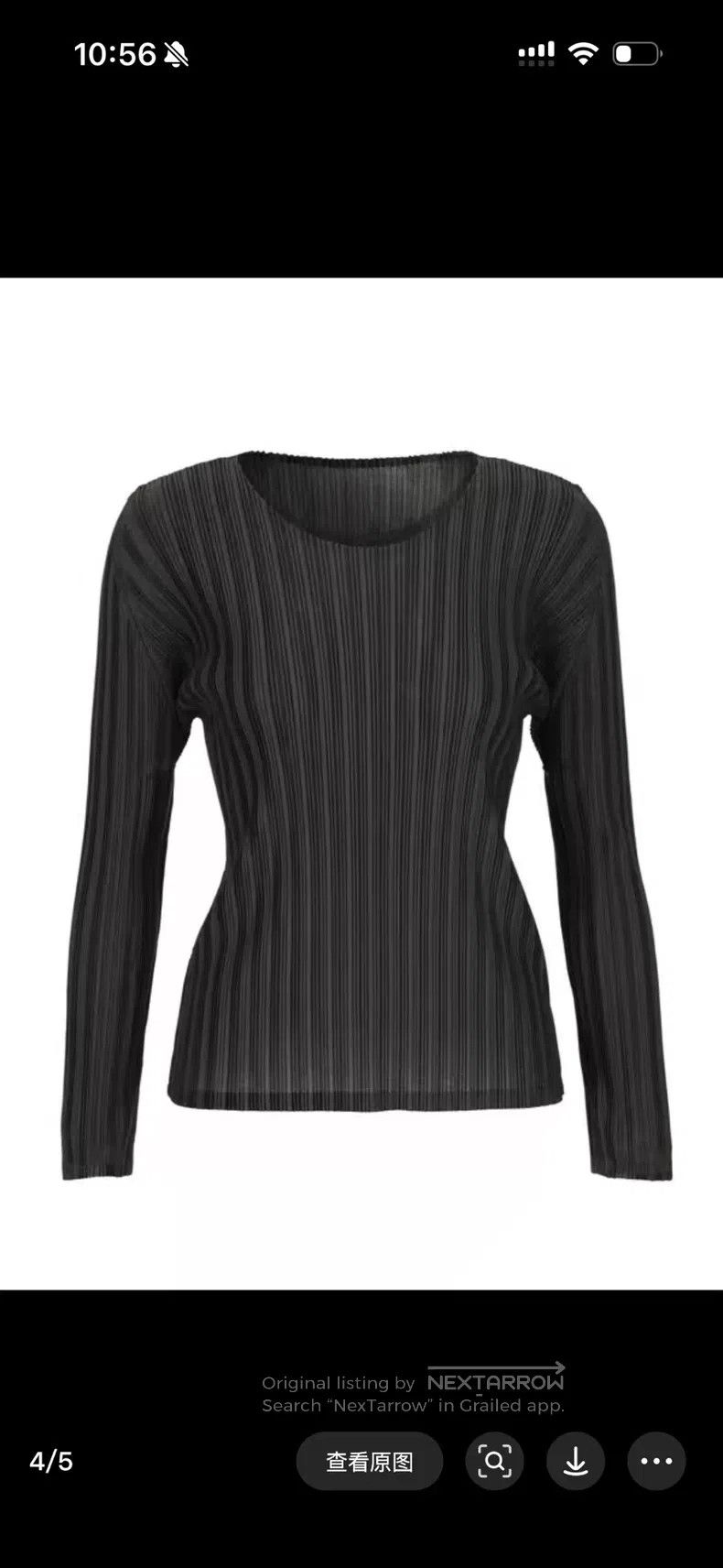 Issey Miyake Issey Miyake Black Ruched Long-sleeve Top Size L / US 10 / IT 46 - 5 Thumbnail
