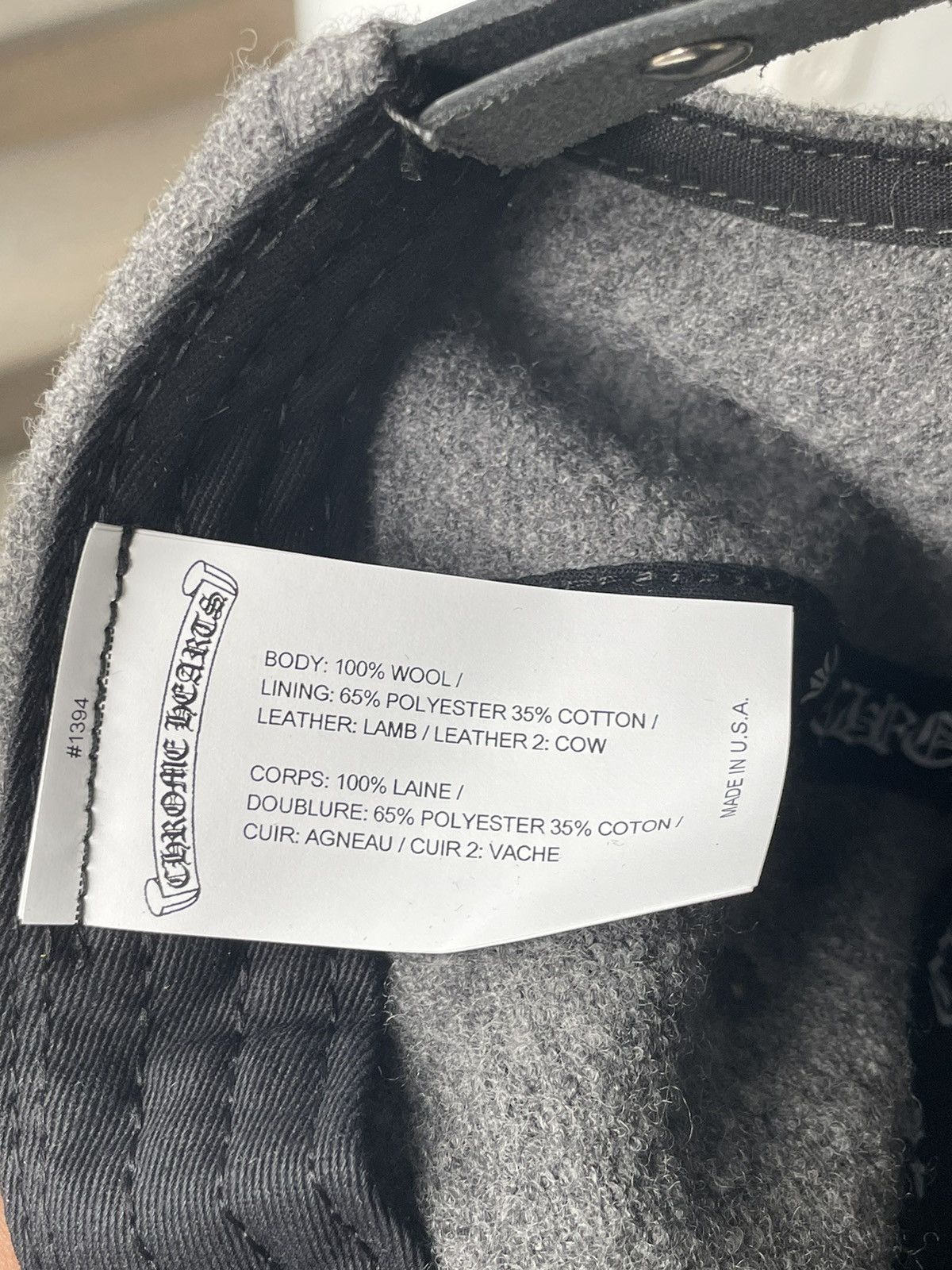 Chrome Hearts Chrome Hearts CH Wool Hat Grey Size ONE SIZE - 8 Thumbnail