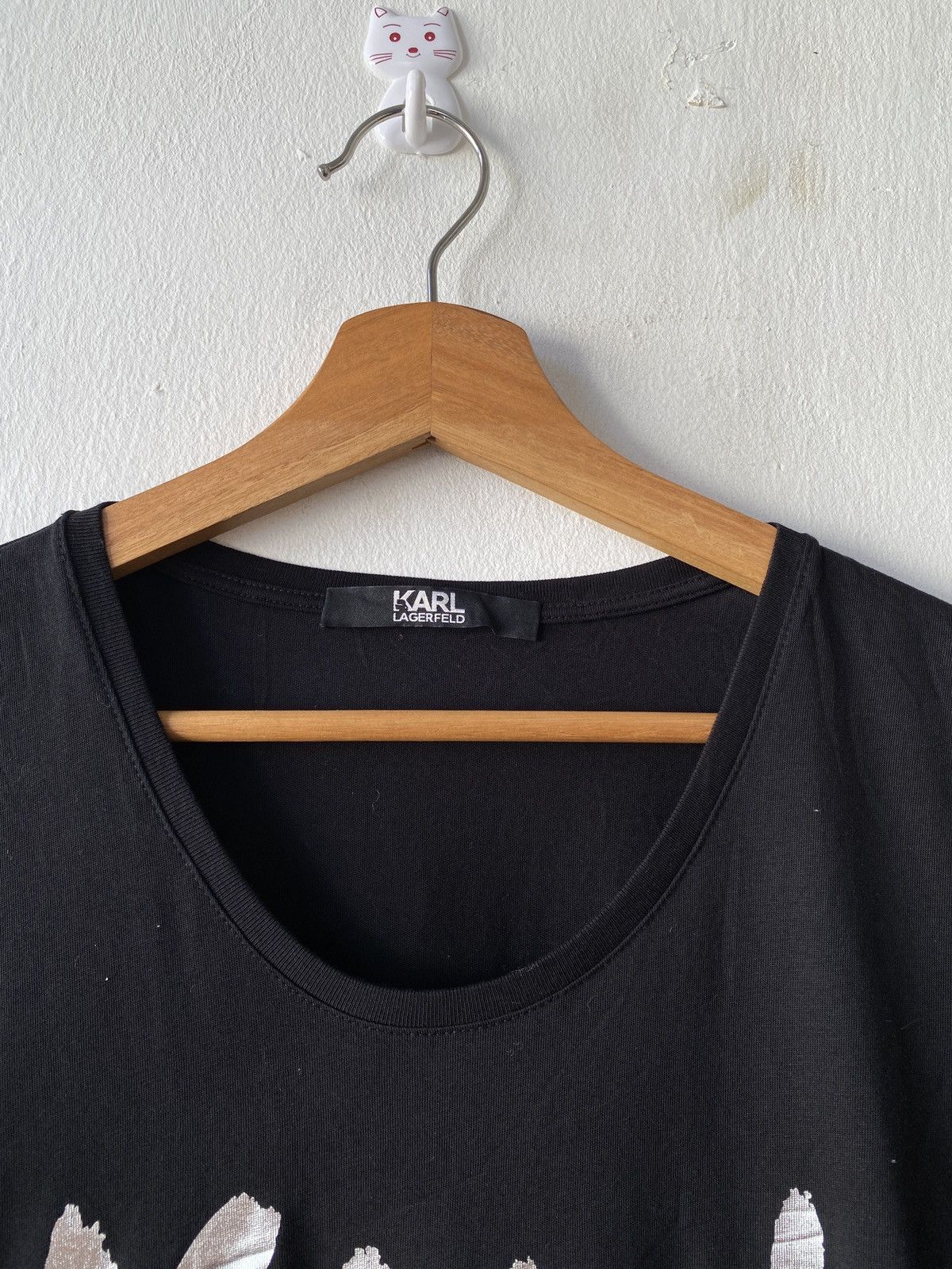 Karl Lagerfeld 2000s - Karl Lagerfeld Logo Black T Shirt Size S / US 4 / IT 40 - 6 Thumbnail
