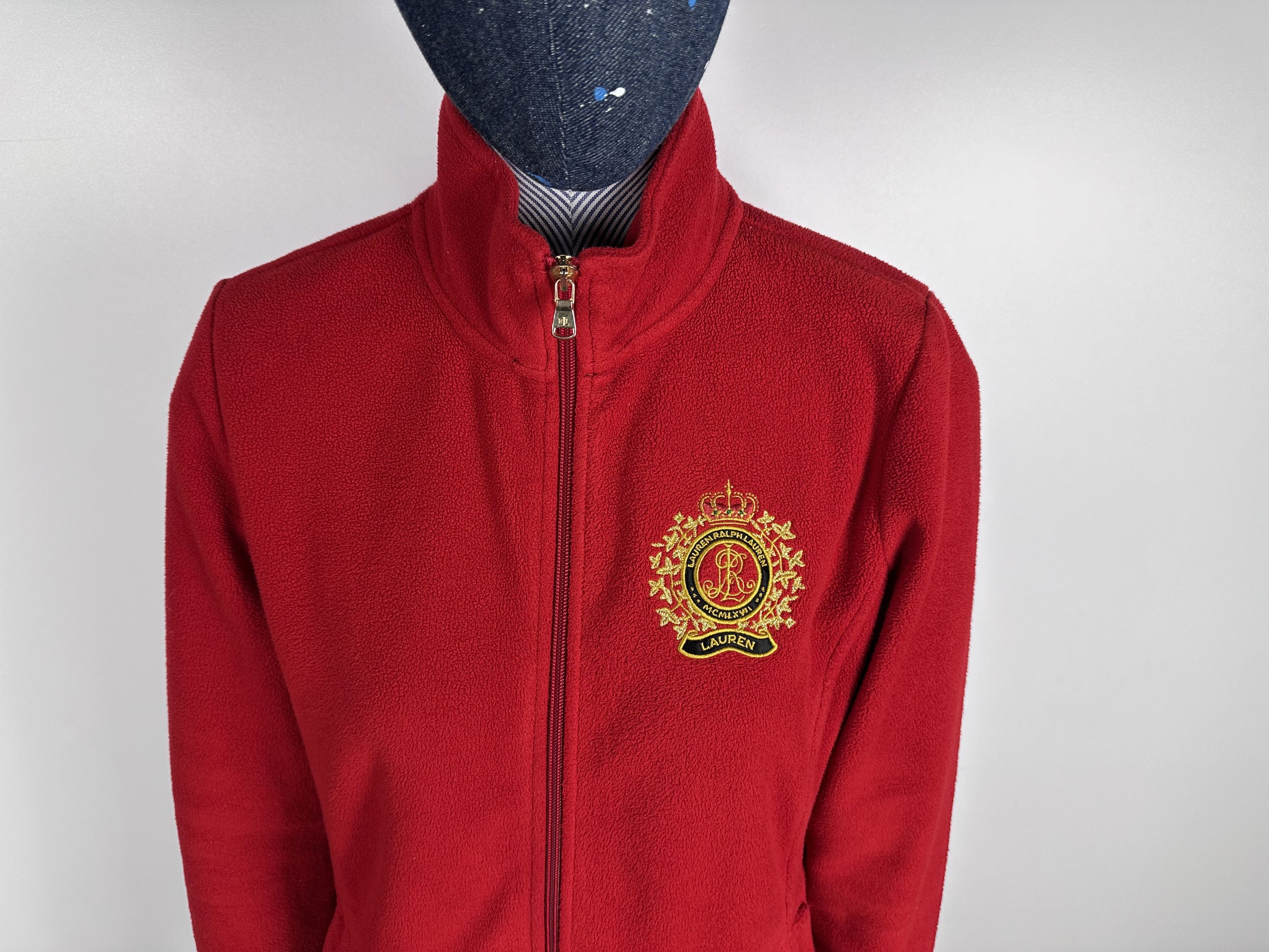 Lauren Ralph Lauren × Ralph Lauren Lauren Ralph Lauren Jacket Red Fleece Full Zip Embroidered Size S / US 4 / IT 40 - 3 Thumbnail