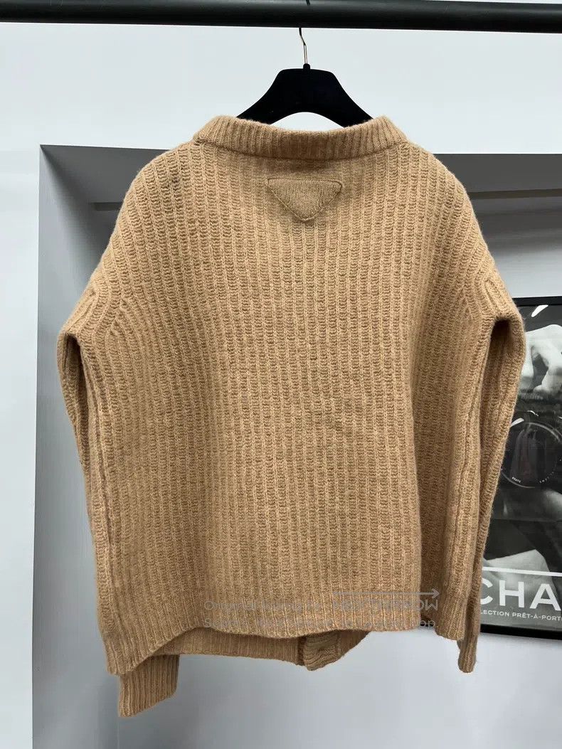 Prada Prada Khaki wool knitted cardigan coat Size US M / EU 48-50 / 2 - 3 Thumbnail