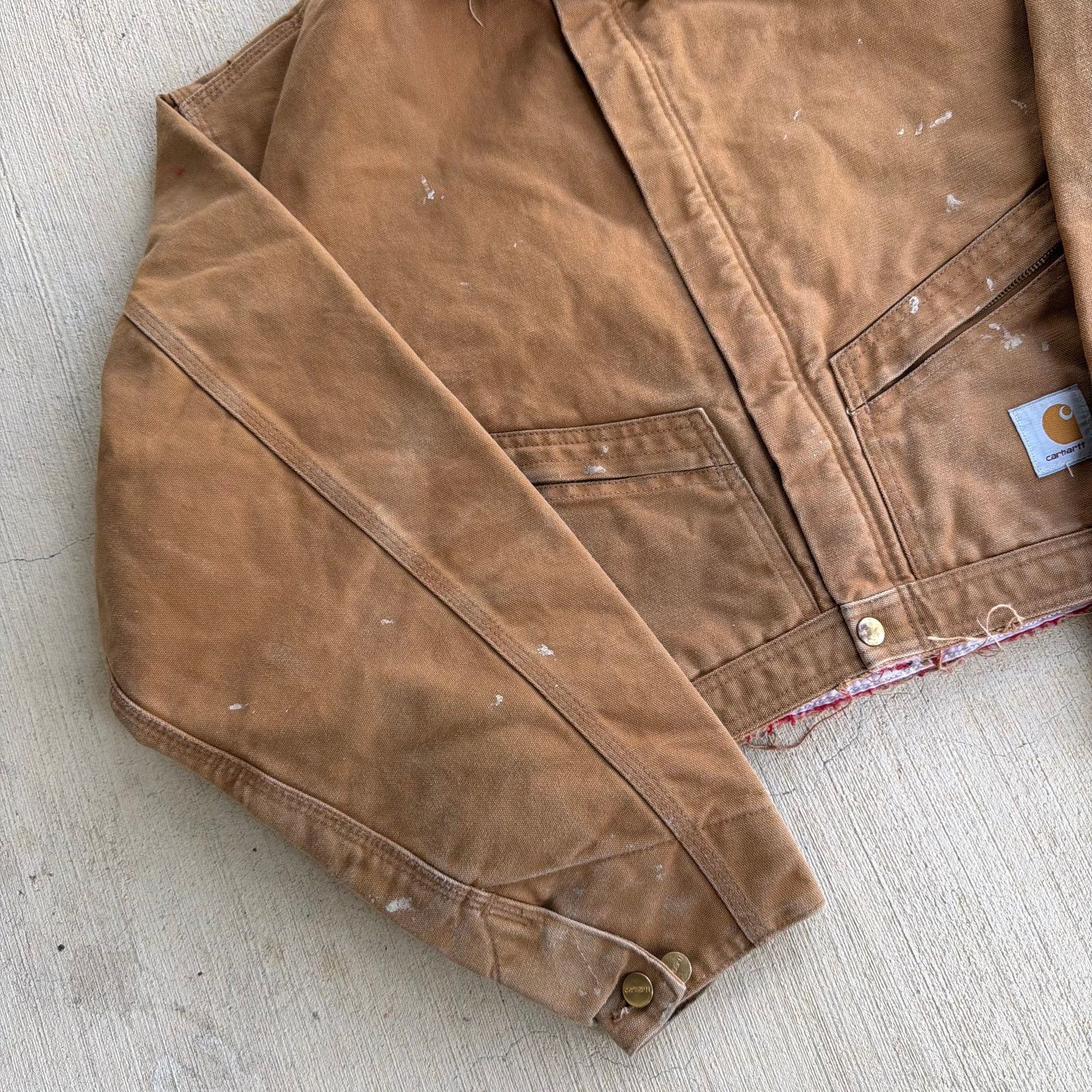 Carhartt × Vintage Carhartt brown cropped Detroit style work wear jacket Size US L / EU 52-54 / 3 - 2 Thumbnail