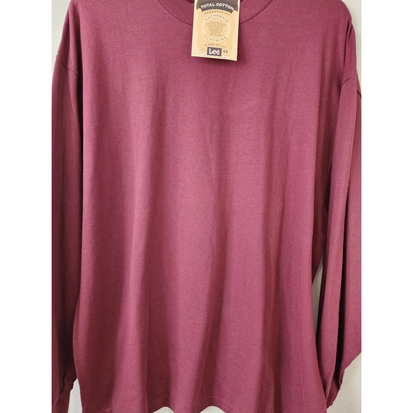 Lee Vintage Lee Blank Maroon Long Sleeve Shirt New USA XL Size US XL / EU 56 / 4 - 2 Thumbnail