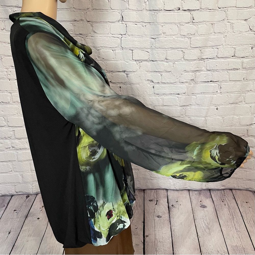 Other Lattementa Watercolor Floral Chiffon Long Sleeve Blouse Mad Size L / US 10 / IT 46 - 3 Thumbnail