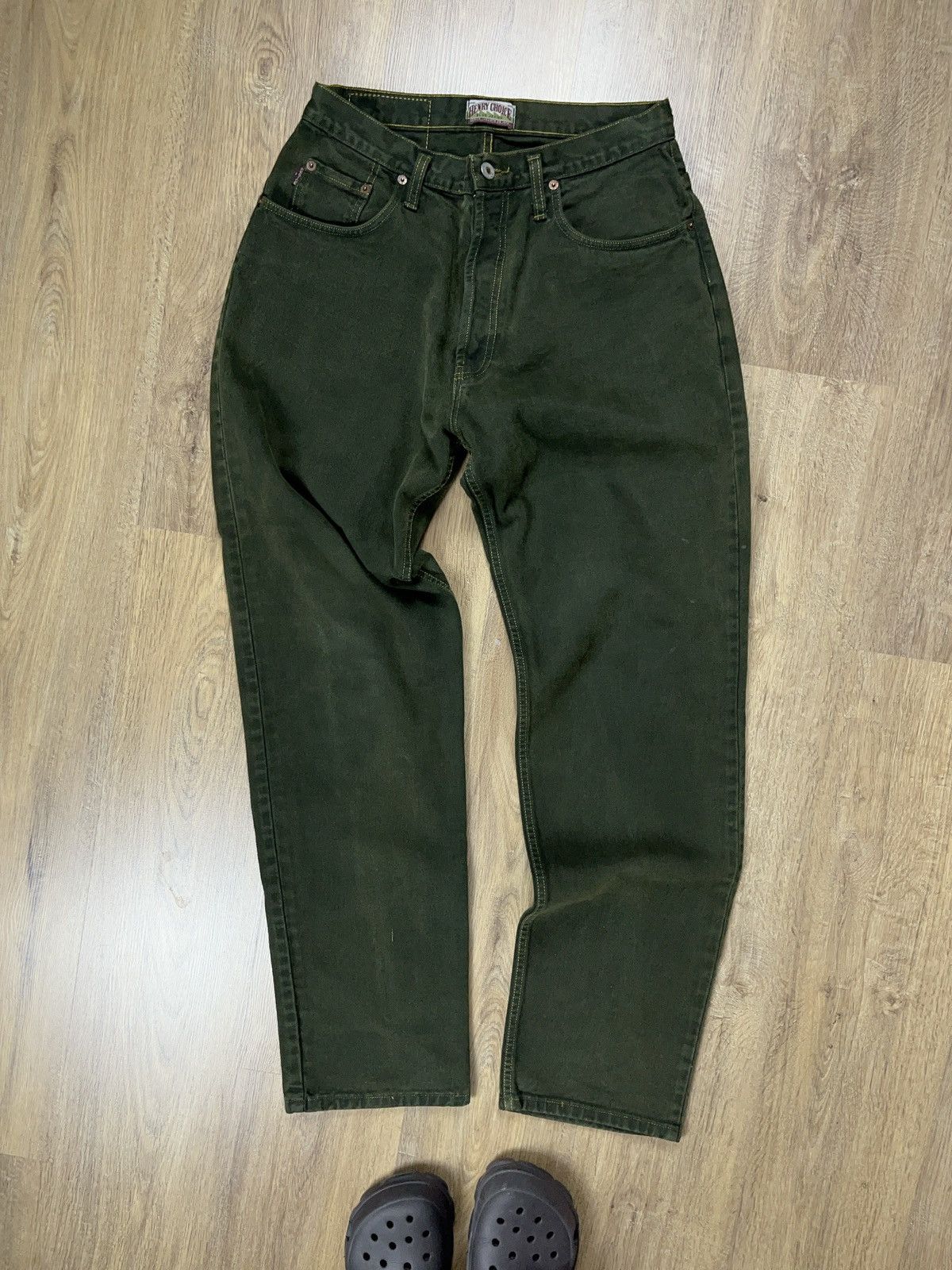 Vintage ➕y2k bottle green loose fit baggy jeans vintage skate style Size US 30 / EU 46 - 2 Thumbnail