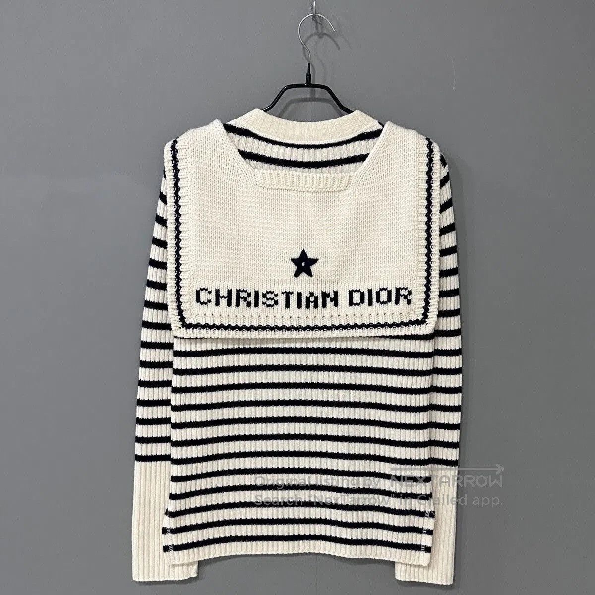 Dior Dior Black White Stripe Navy Collar Sweater. Size XS / US 0-2 / IT 36-38 - 3 Thumbnail