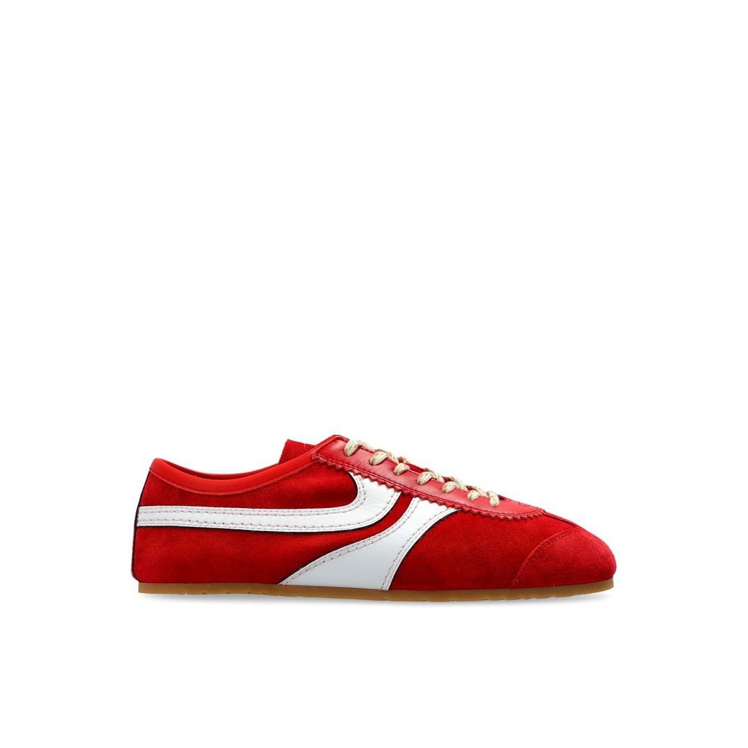 DRIES VAN NOTEN Red Leather Suede Sneakers New & Authentic (