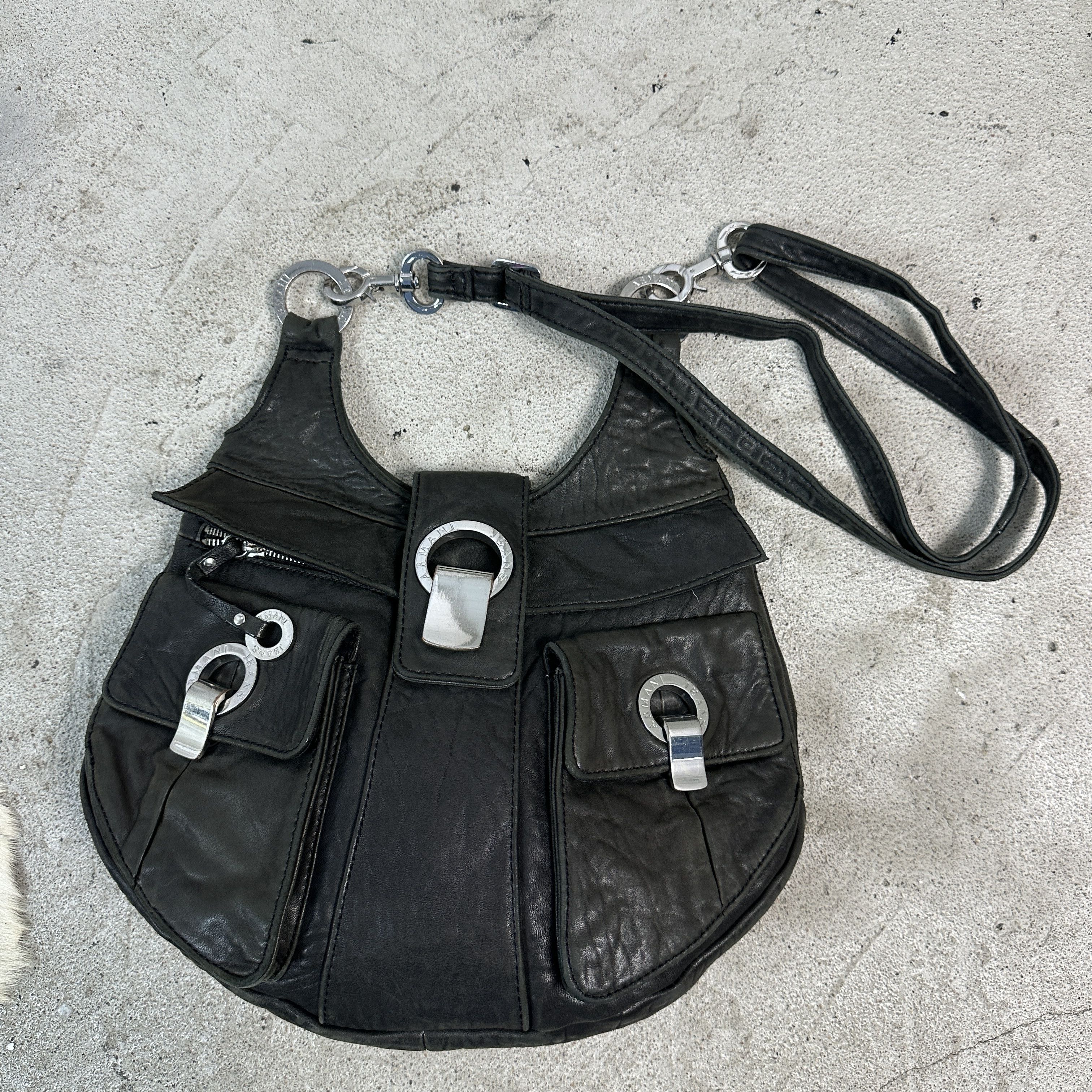 Armani × Vintage Vintage Avant Garde Archive Hobo Armani Shoulder Bag Size ONE SIZE - 2 Thumbnail