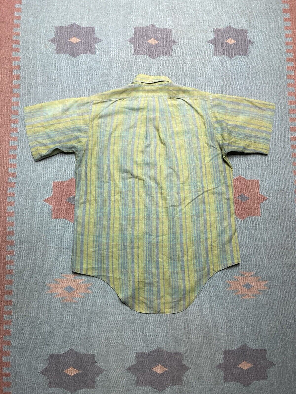 Vintage VTG 60s button shirt striped lightweight cotton medium Size US M / EU 48-50 / 2 - 8 Thumbnail