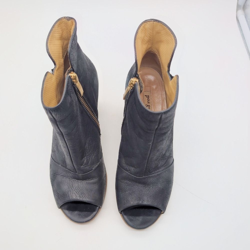 Other Paul Green Bellini Sz 8 Black Leather Peep-Toe Ankle Boots Size US 8 / IT 38 - 3 Thumbnail