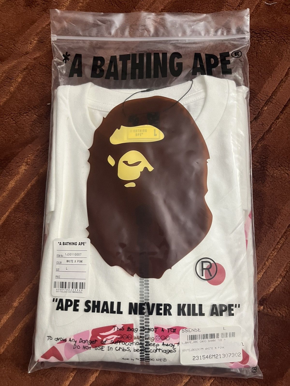Bape Bape A Bathing Ape ABC Camo Shark Silver Zip Tee Large White Size US L / EU 52-54 / 3 - 12 Thumbnail