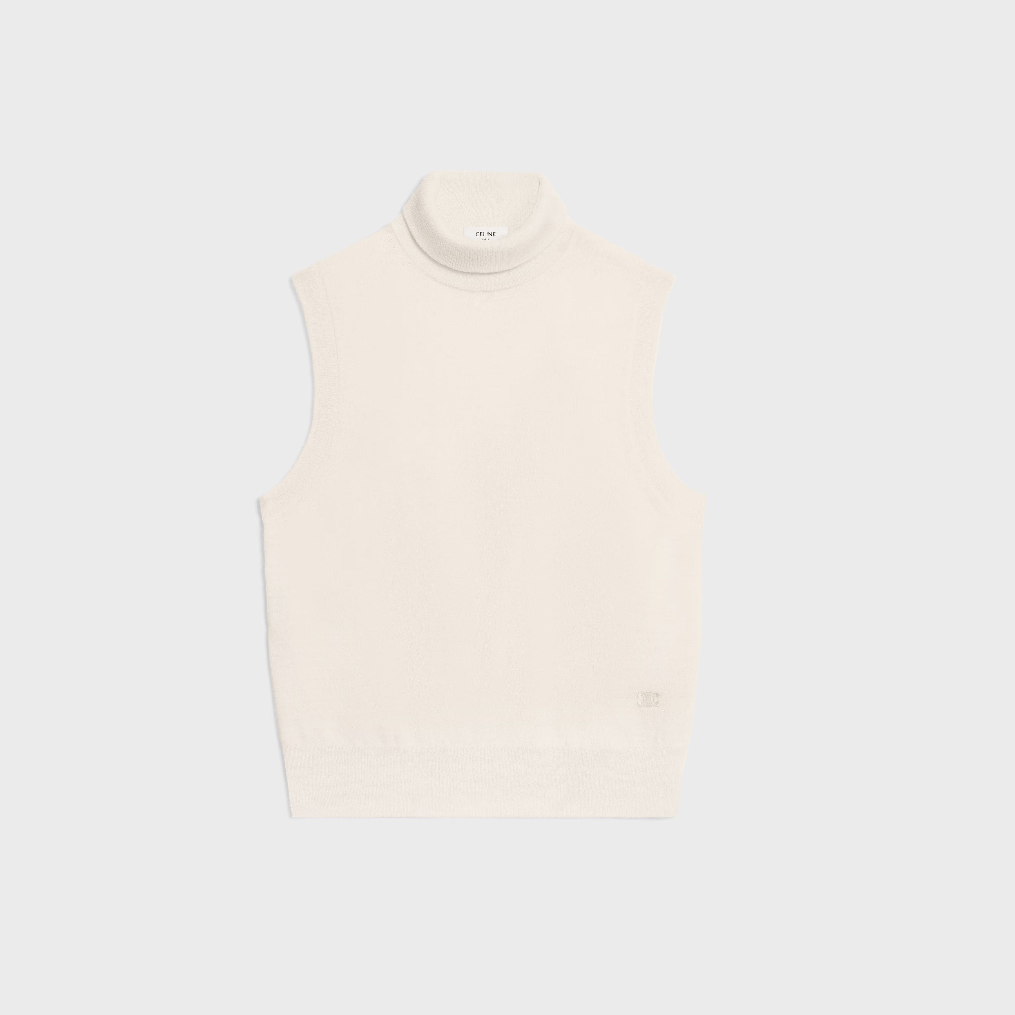 Celine o1bcso1str0925 2ADRH862Z Turtleneck Sleeveless Sweater Size L / US 10 / IT 46 - 1 Thumbnail