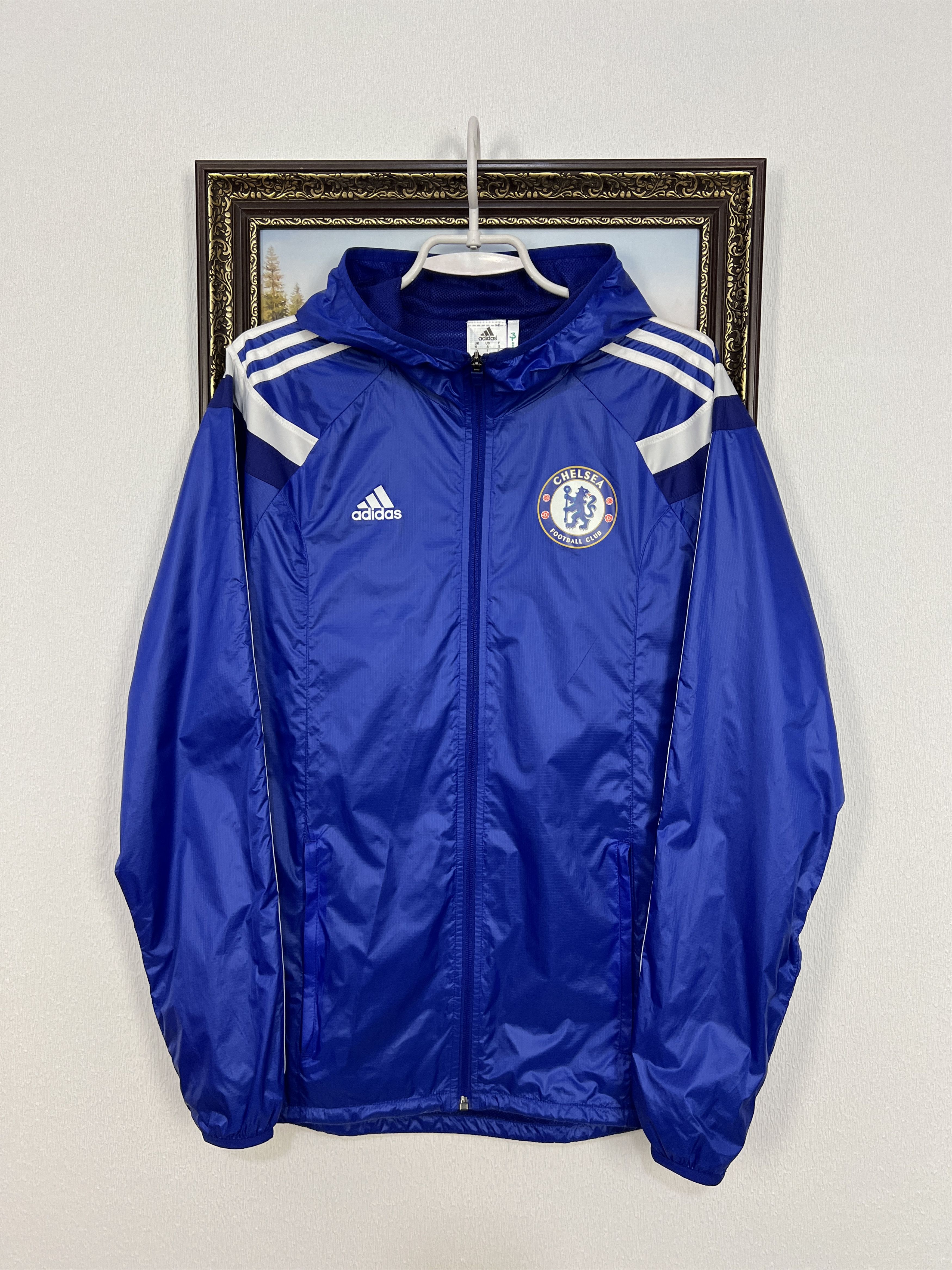 Vintage Adidas Chelsea Nylon Football Jacket Hooded