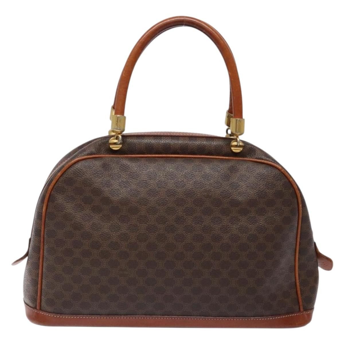 Celine CELINE Macadam Canvas Hand Bag Pvc Leather Brown Gold Size ONE SIZE - 3 Thumbnail