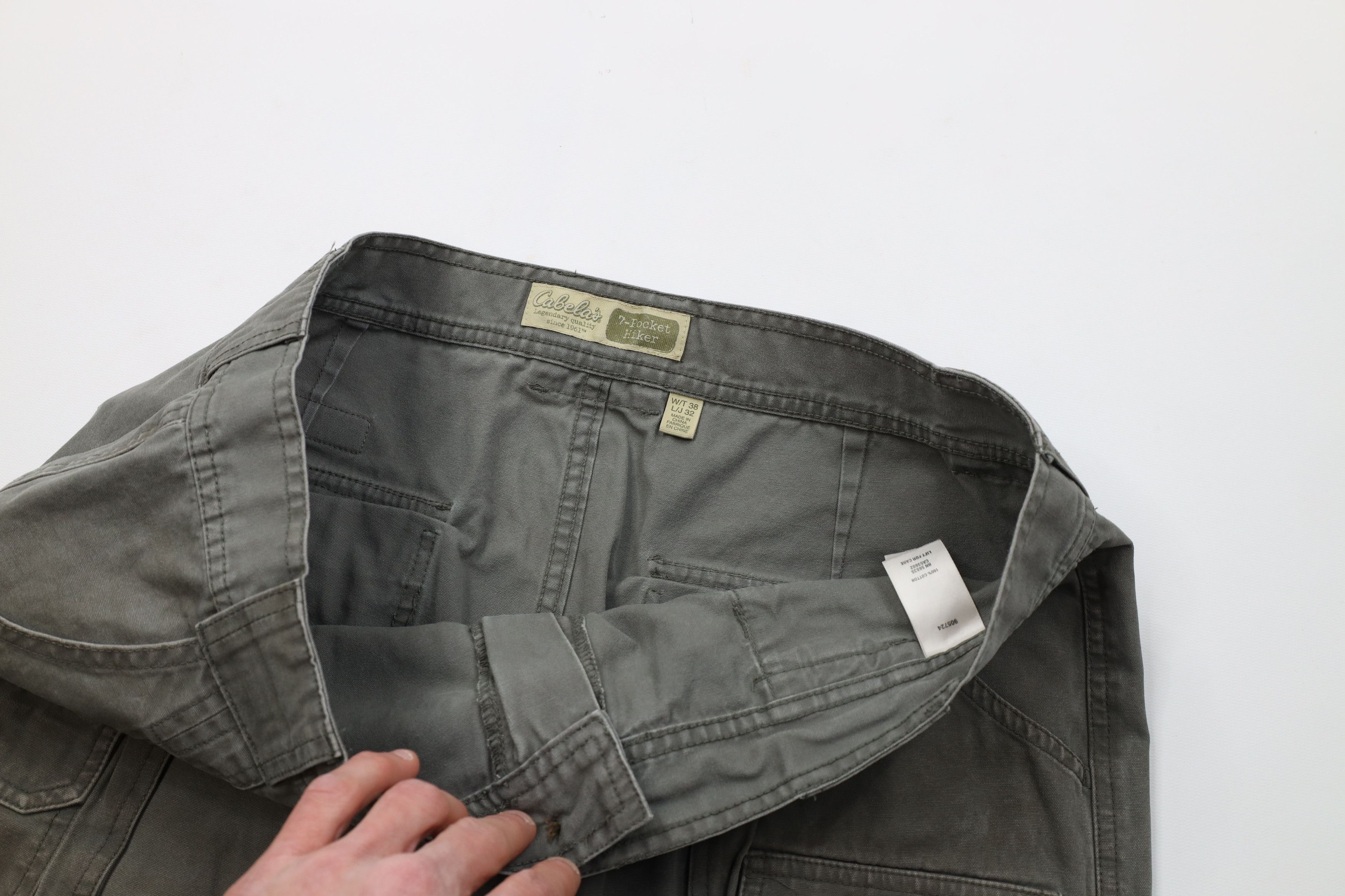 Cabelas Vintage Cabelas Baggy Wide Leg Cargo Pants Green Cotton Size US 38 / EU 54 - 10 Thumbnail