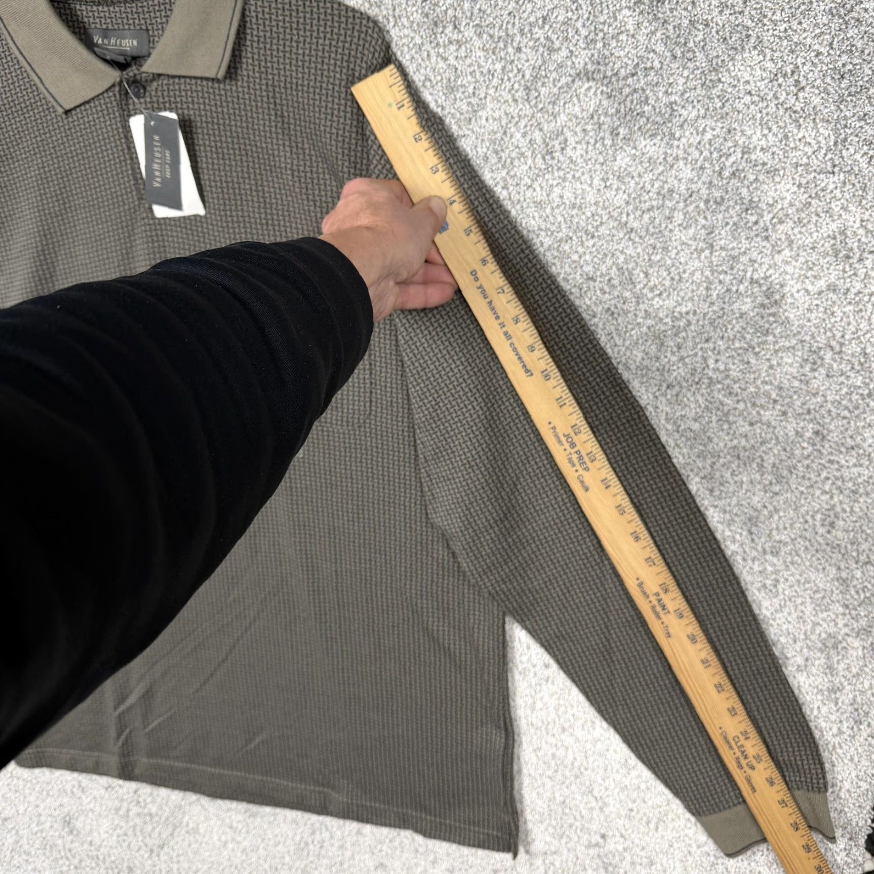 Van Heusen Van Heusen Polo Shirt Mens L Green Geometric Knit Long Sleeve NWT Size US L / EU 52-54 / 3 - 3 Thumbnail