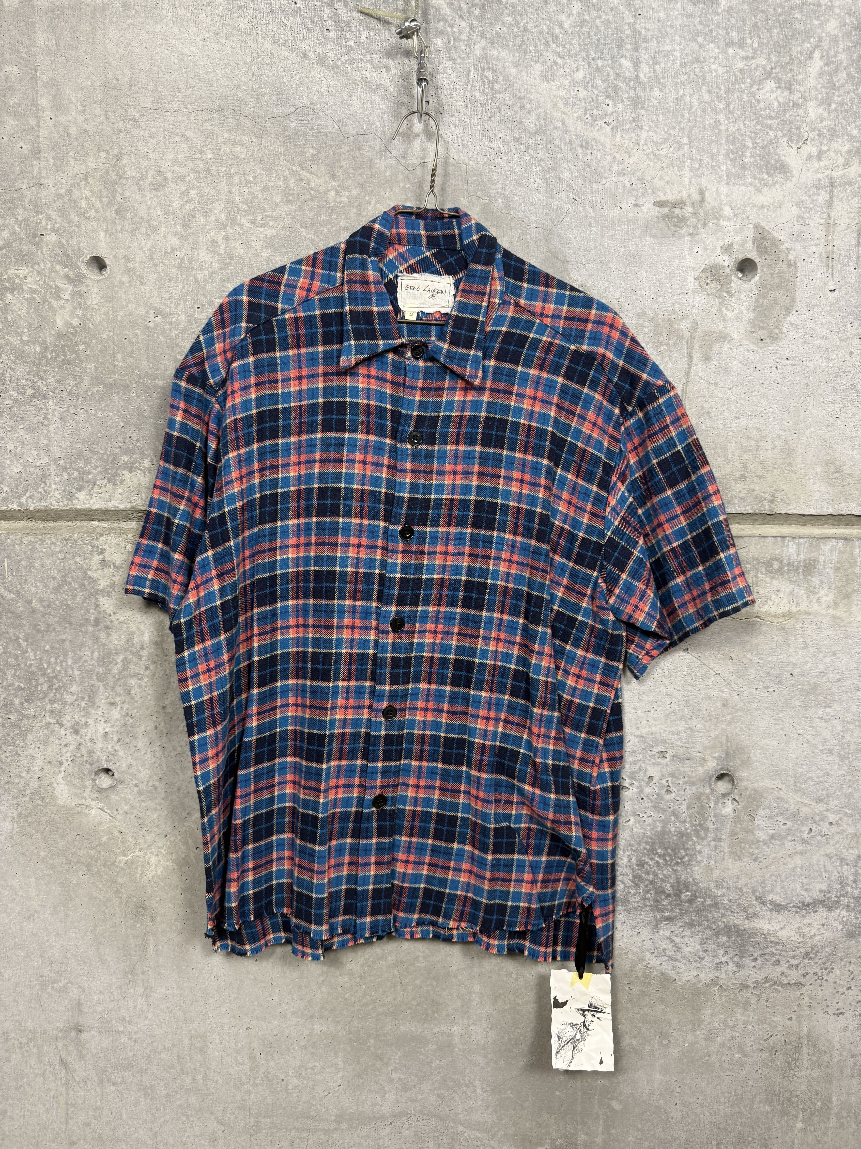 Greg Lauren $795 Greg Lauren Plaid Short Sleeve Shirt Size US XL / EU 56 / 4 - 4 Thumbnail