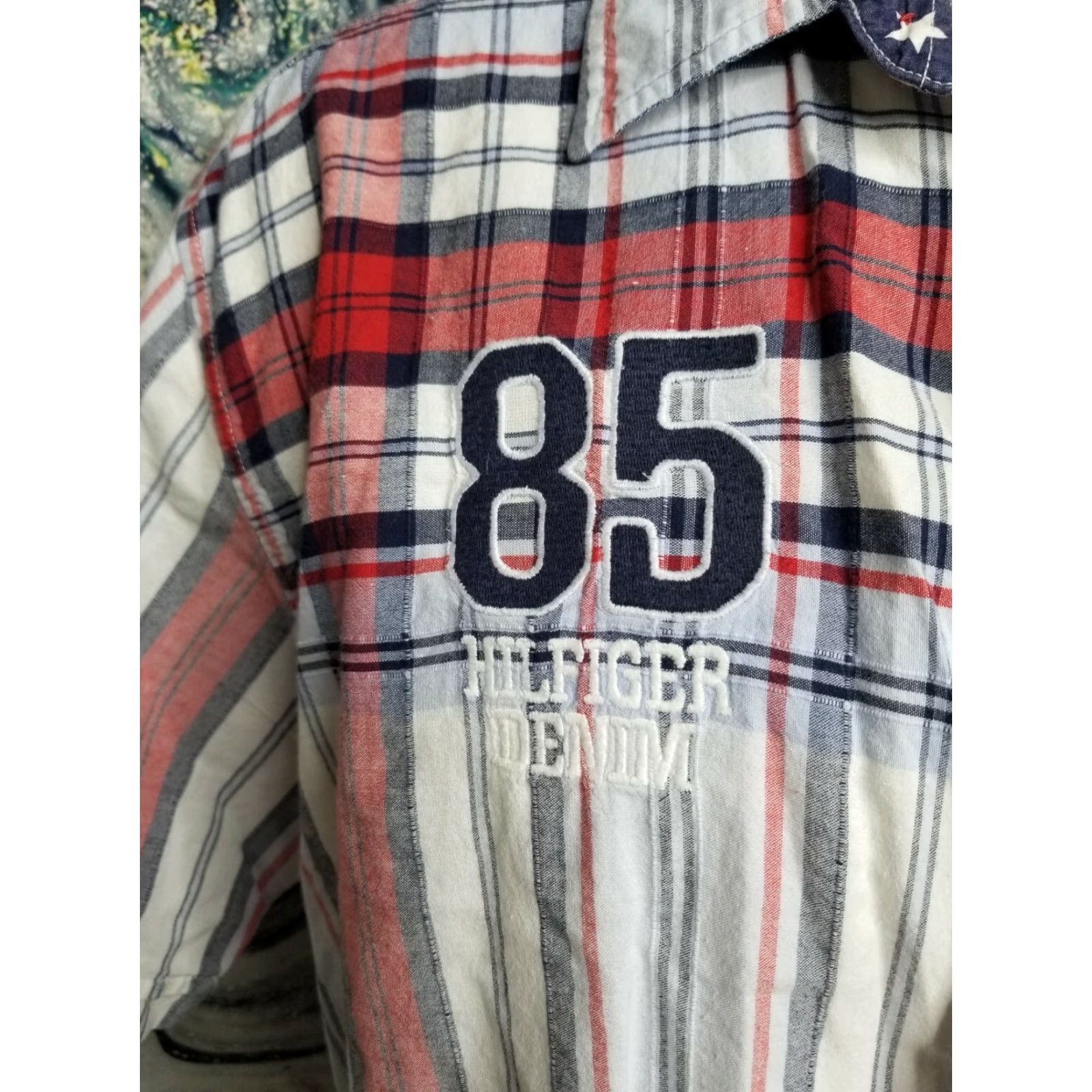 Tommy Hilfiger VINTAGE Tommy Hilfiger Button-Down Shirt Logo Blues Jeans Mens L Size US L / EU 52-54 / 3 - 4 Thumbnail