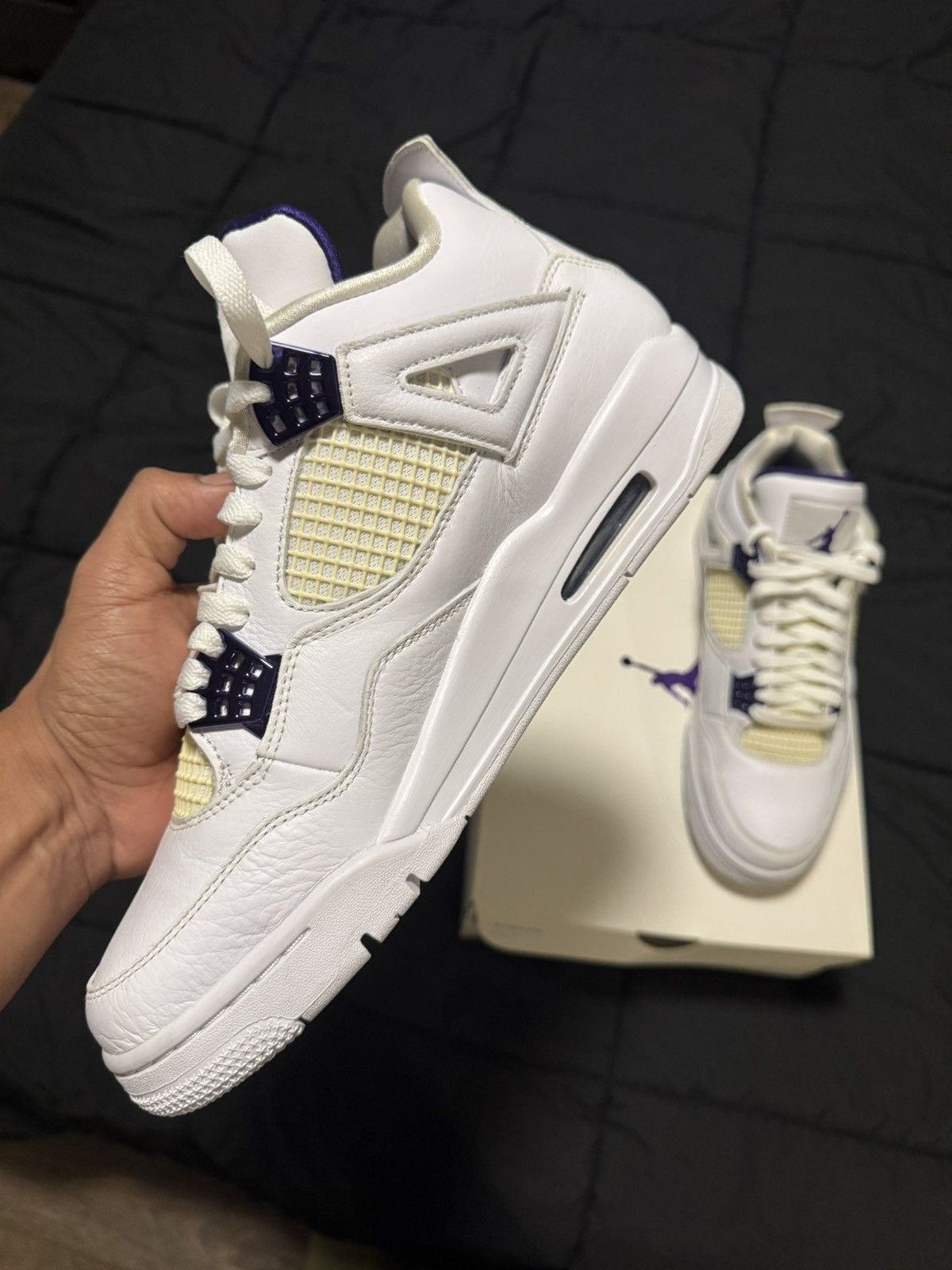Nike Air Jordan 4 Metallic Purple Size US 10.5 / EU 43-44 - 3 Thumbnail