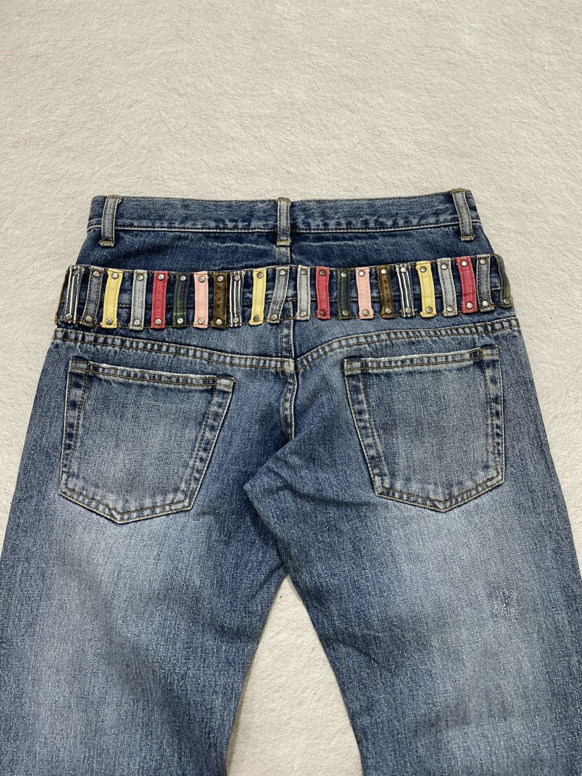 Number (N)ine 2000s Japanese Double Waist Denim Wash Distressed LGB ifsix Size US 29 - 10 Thumbnail