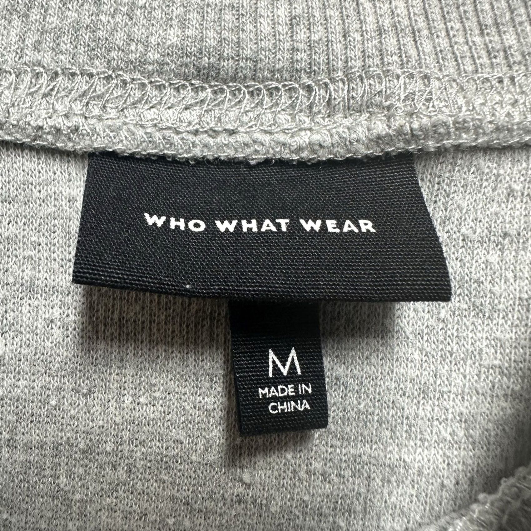 Vintage WHO WHAT WEAR Top Womens Medium Thermal Puff Sleeve Crew Neck Pullover Shirt Gray EUC Size M / US 6-8 / IT 42-44 - 3 Thumbnail