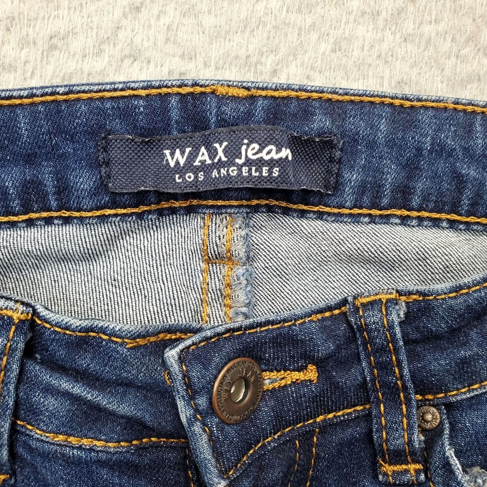 Vintage WAX JEAN Women Blue Denim Cotton Straight Leg Jeans 5-Pocket Dark Wash 5 Size 5 Womens SL Regular Pocket Design Size 27" / US 4 / IT 40 - 7 Thumbnail