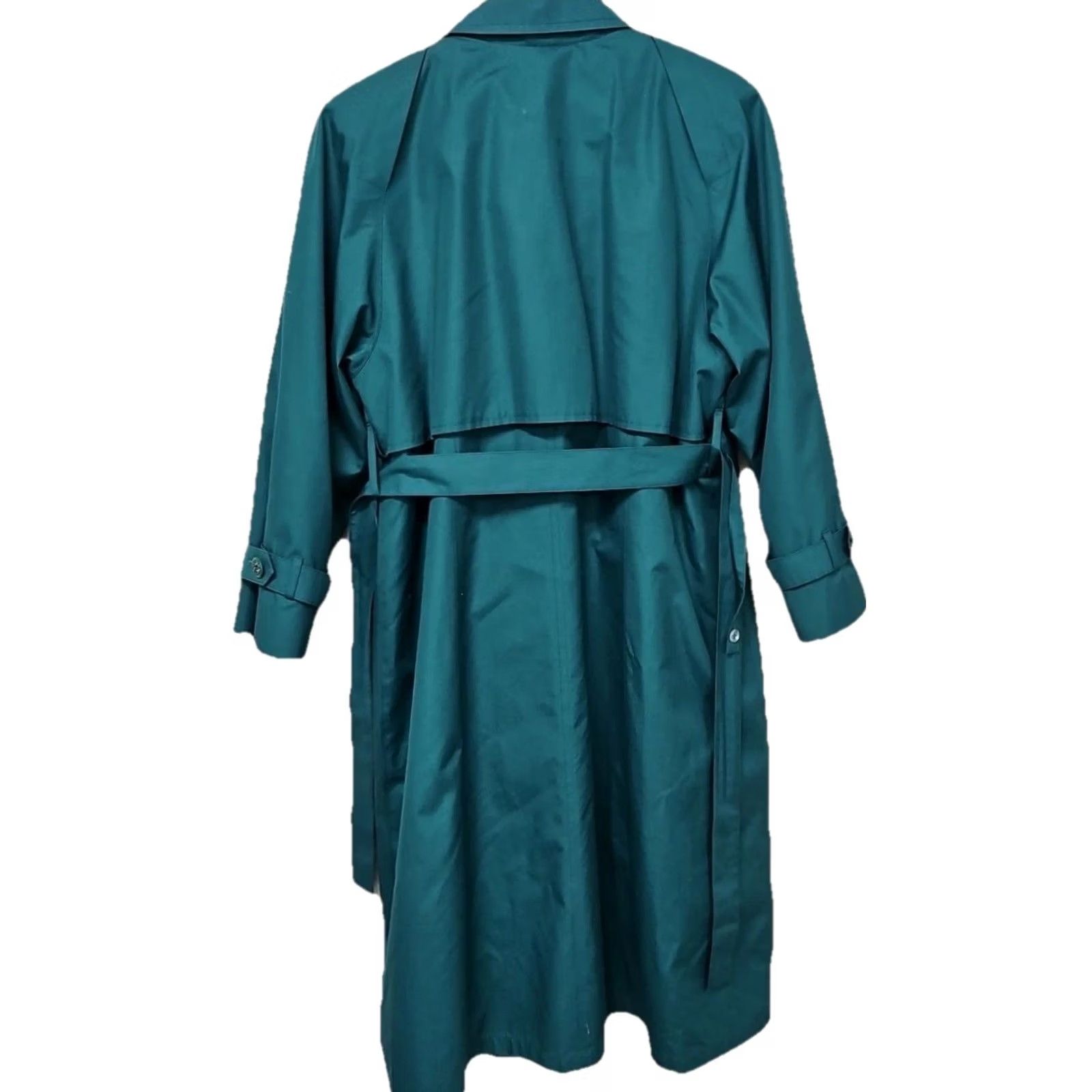 London Fog London Fog Trench Coat Teal 10P Belted Plaid Lined Limited Edition Womens Casual Business Travel Size L / US 10 / IT 46 - 6 Thumbnail