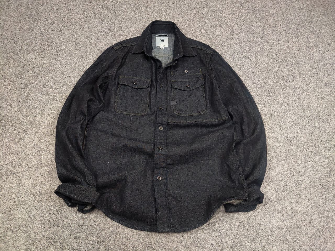 G-Star × Vintage G Star Raw Cpo Slim Dark Blue Denim Shirt Overshirt Pocket Size US S / EU 44-46 / 1 - 2 Thumbnail