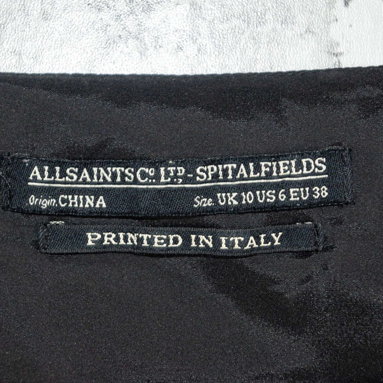 Allsaints All Saints Black Green Heidi Dress Marble Print Sleeveless 6 Size M / US 6-8 / IT 42-44 - 3 Thumbnail