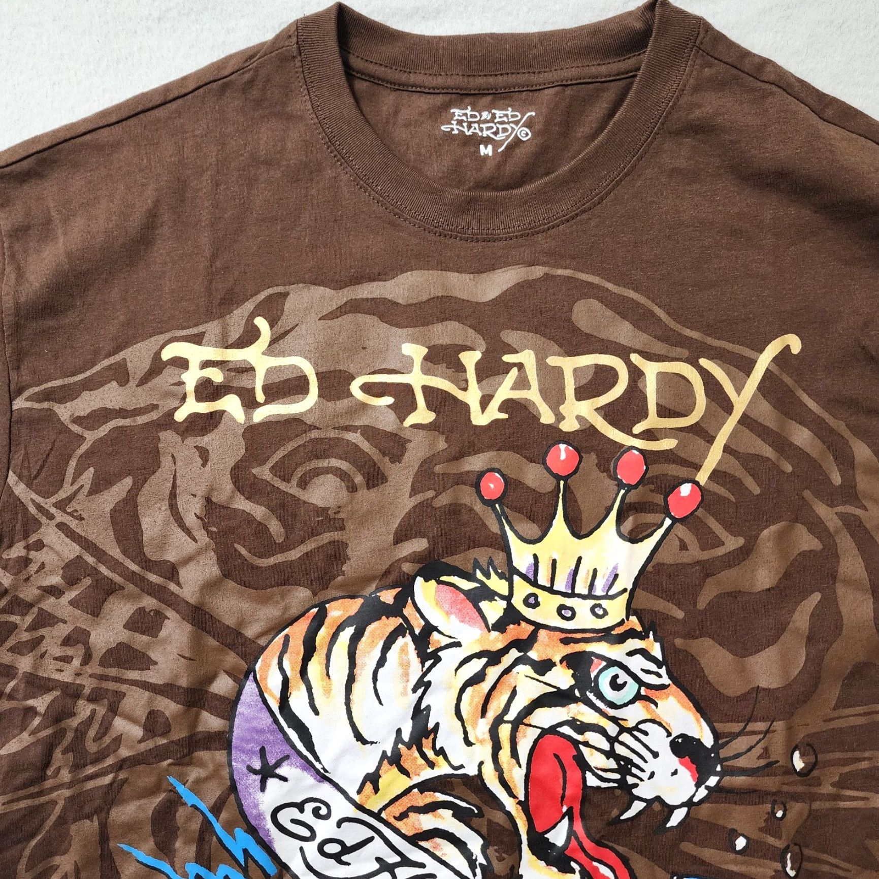 Ed Hardy Ed Hardy T Shirt Mens M Brown Tiger Tattoo Grunge Y2k Style New Size US M / EU 48-50 / 2 - 6 Thumbnail