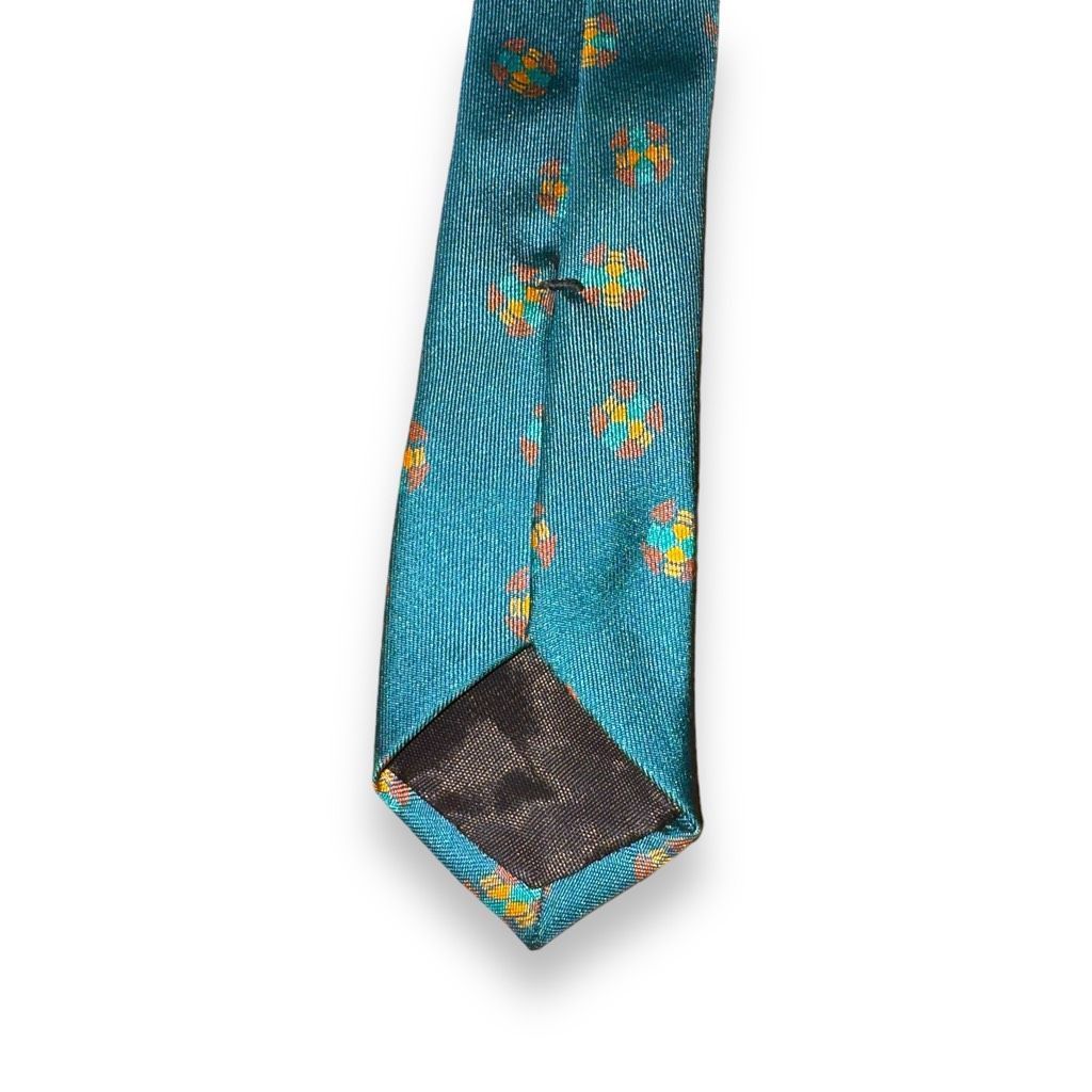 Giorgio Armani 80s Giorgio Armani Teal Medallion Handmade in Italy 100% Sil Size ONE SIZE - 6 Thumbnail