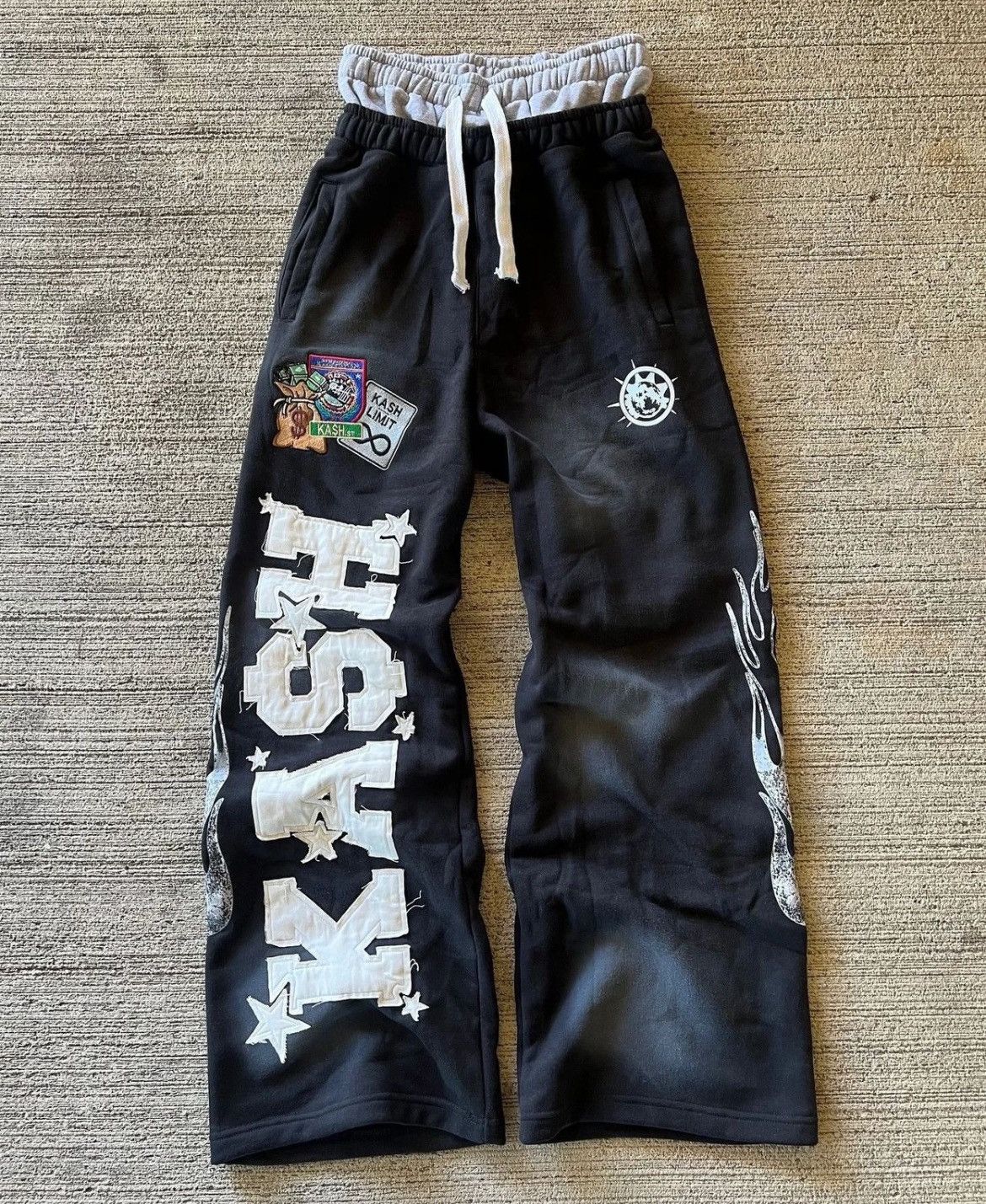Double Waist Black Boxer Baggy Sweatpants